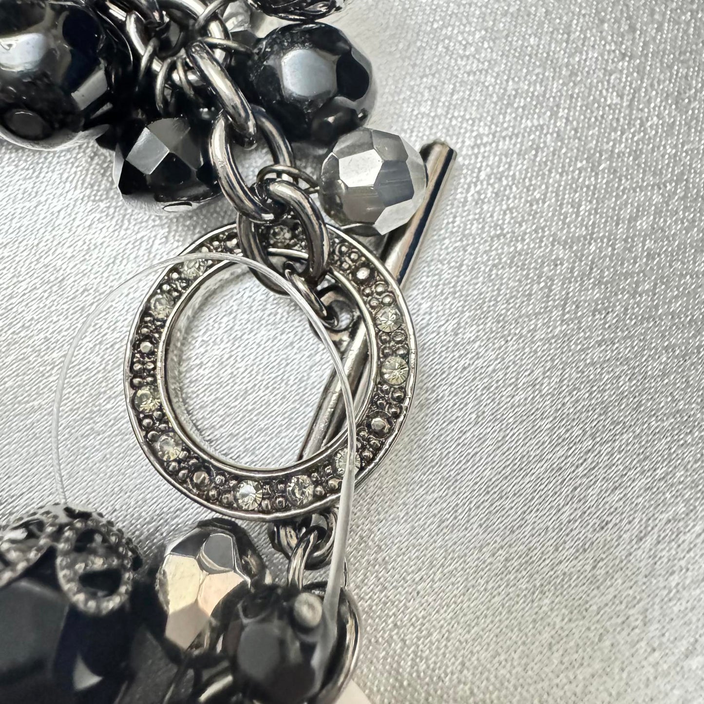 White House Black Market NWT Women's Watch Black Beaded Bracelet OT Untested