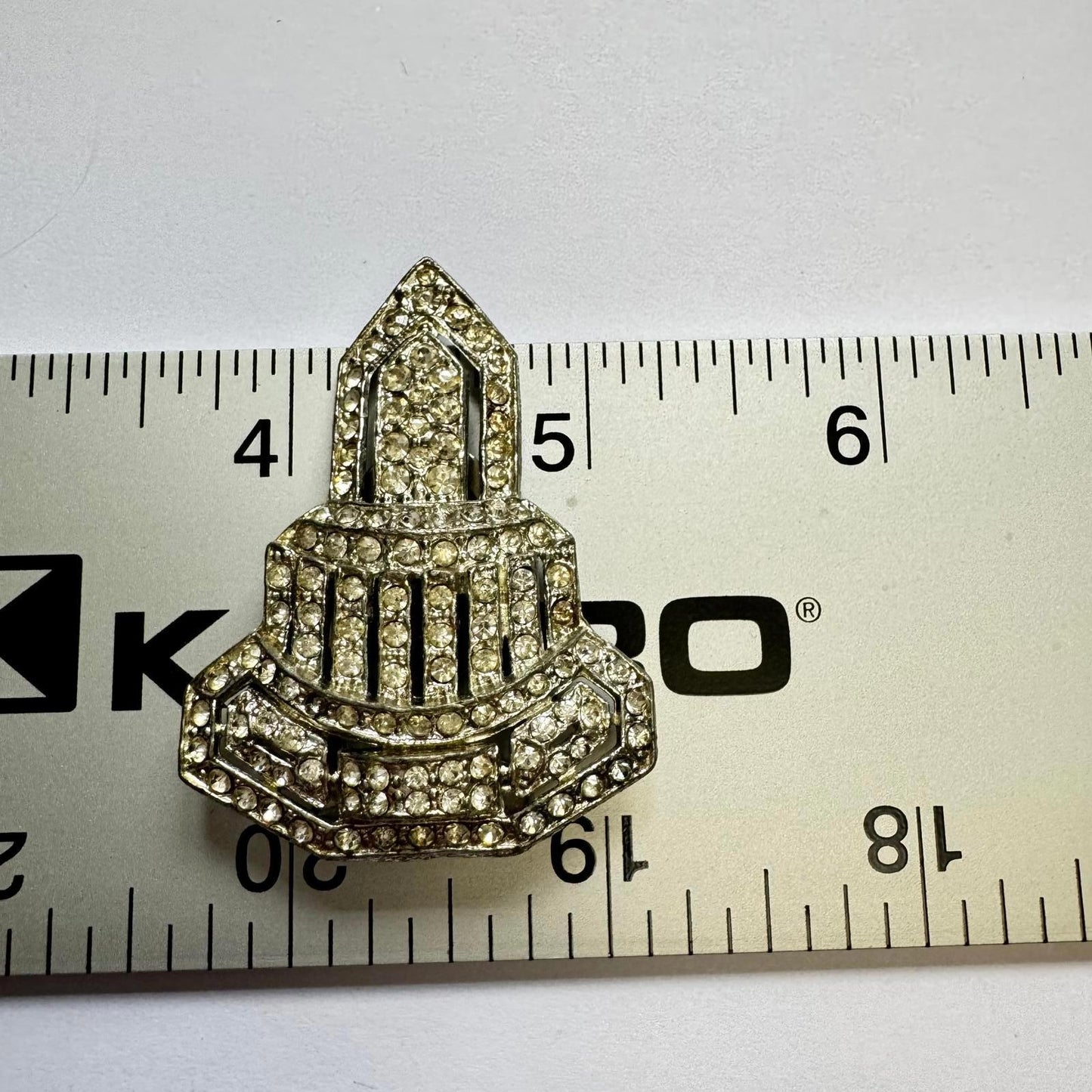 Vintage Rhinestone Brooch Scarf Clip- Glamorous Design