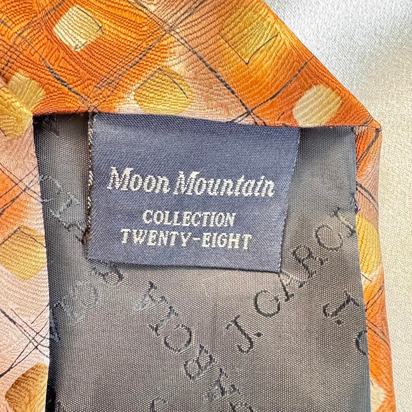 J. Garcia Silk Tie – Moon Mountain Collection – Abstract Geometric Pattern Silk