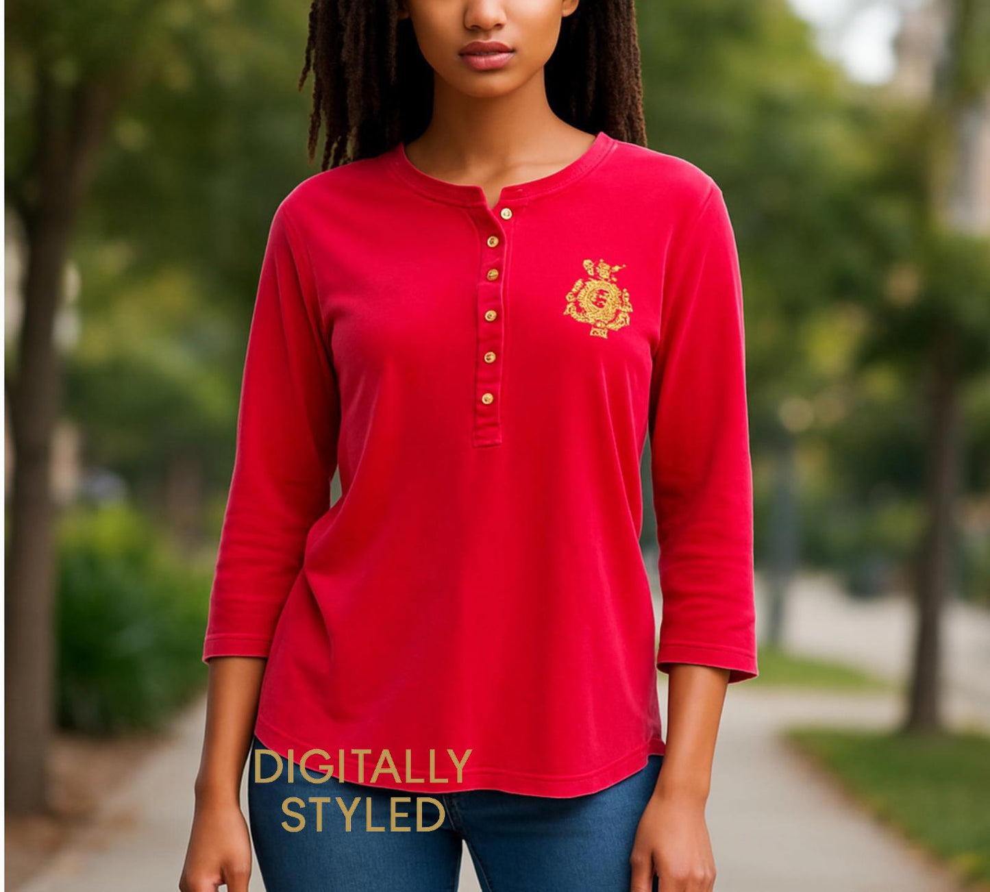 Lauren Ralph Lauren Red Long Sleeve Henley Shirt - XL