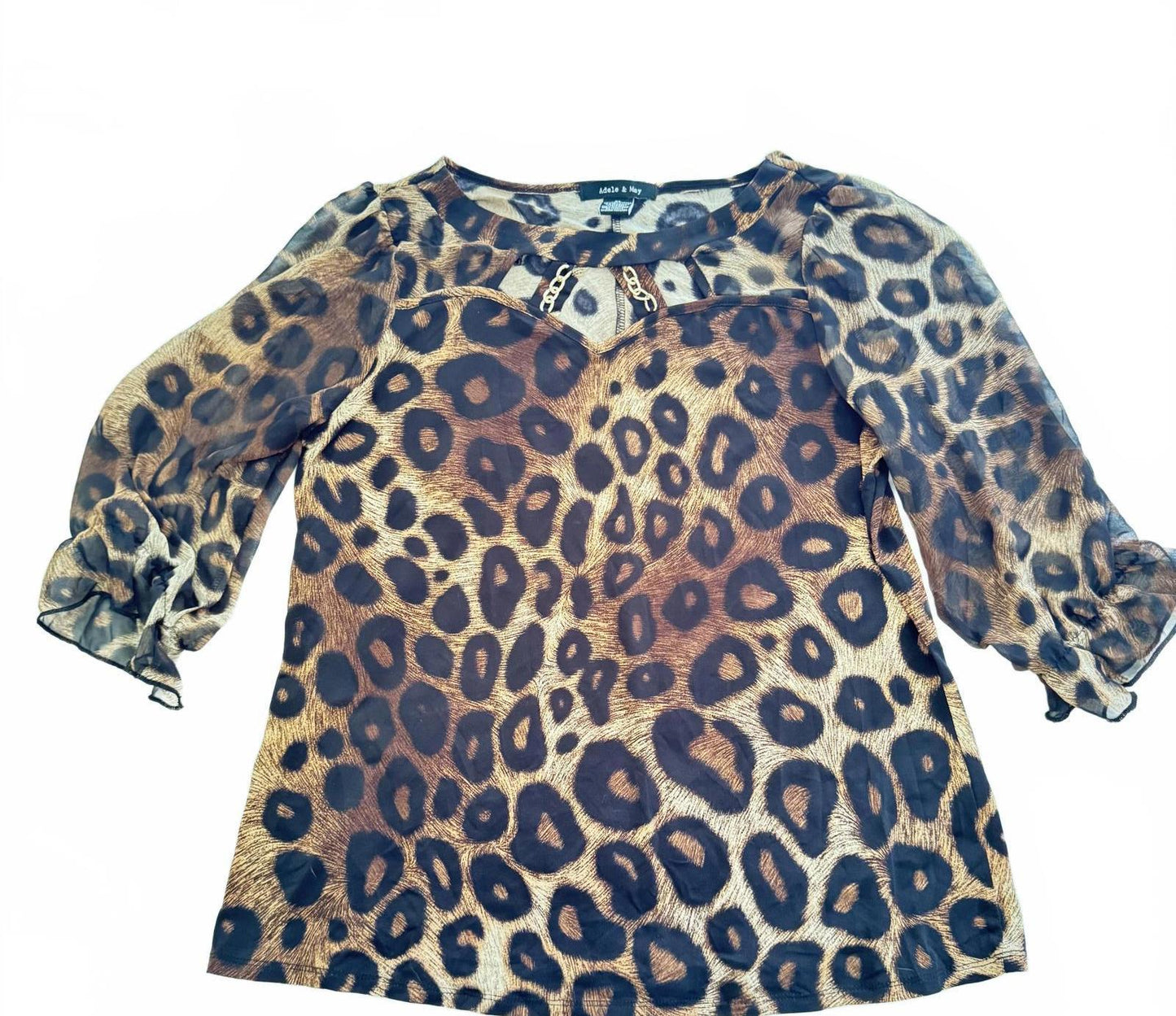 Adele & May Leopard Print Blouse - XL - Trendy Animal Print Top