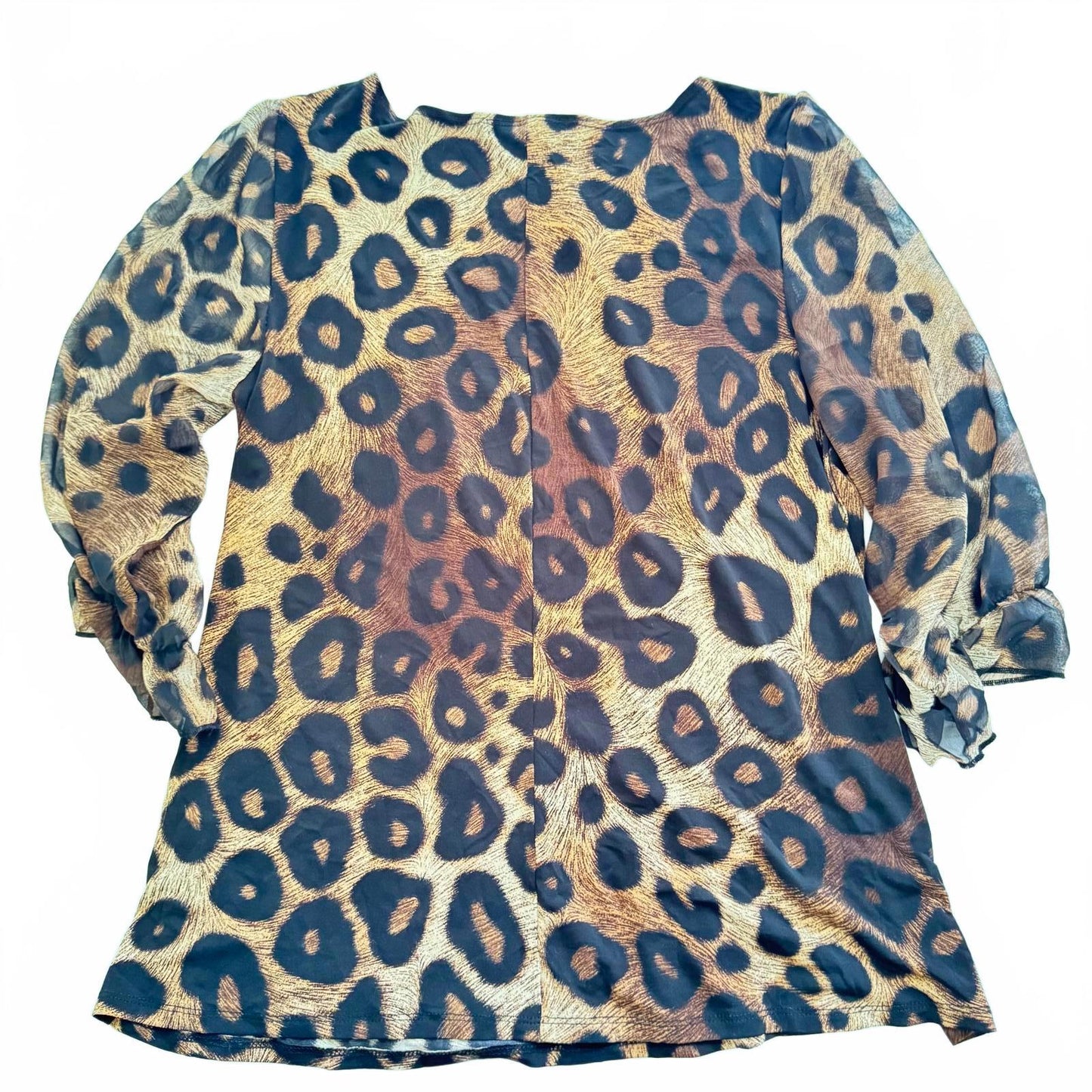 Adele & May Leopard Print Blouse - XL - Trendy Animal Print Top