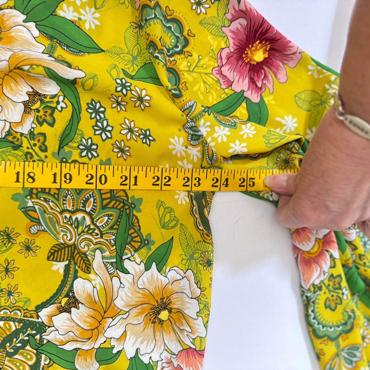 LOFT Yellow Floral Blouse Women’s Long Sleeve Bold Paisley Print Pullover Top XL