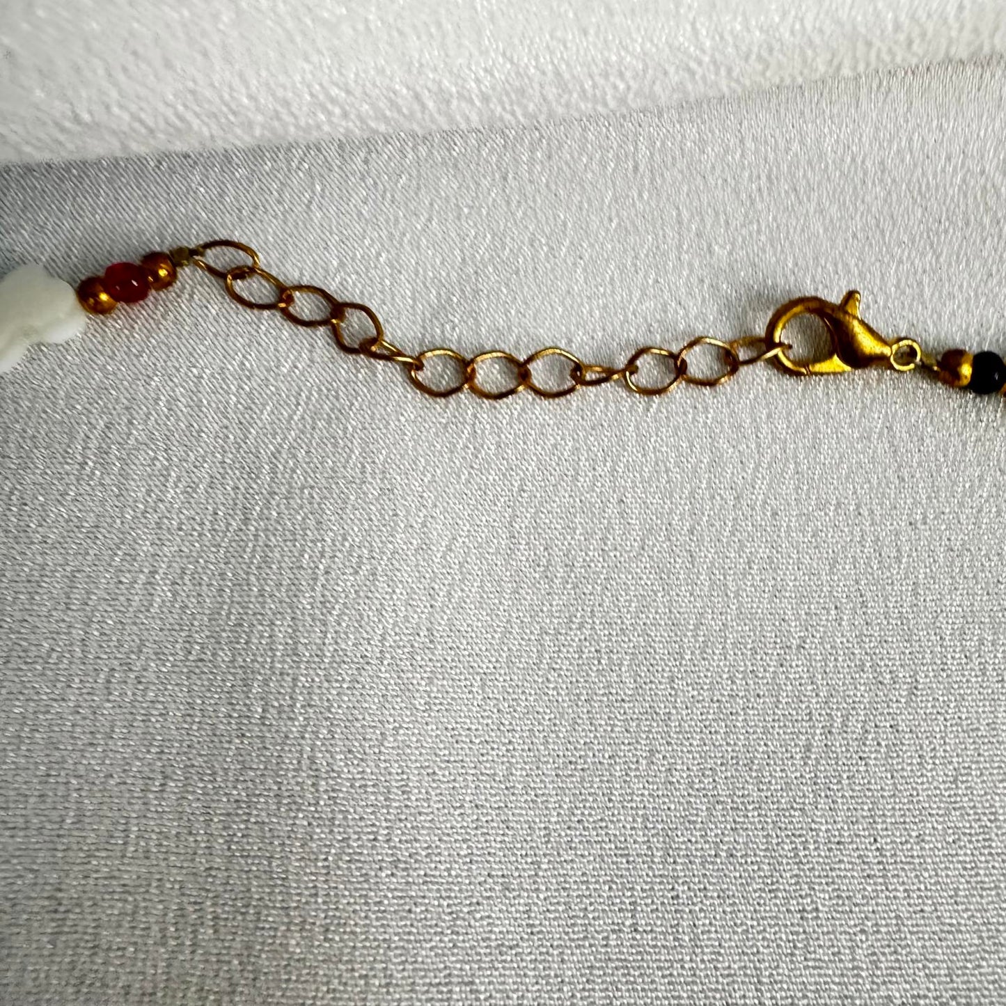 Mother of Pearl White Carved Butterfly Beaded Necklace Dainty Minimalistic