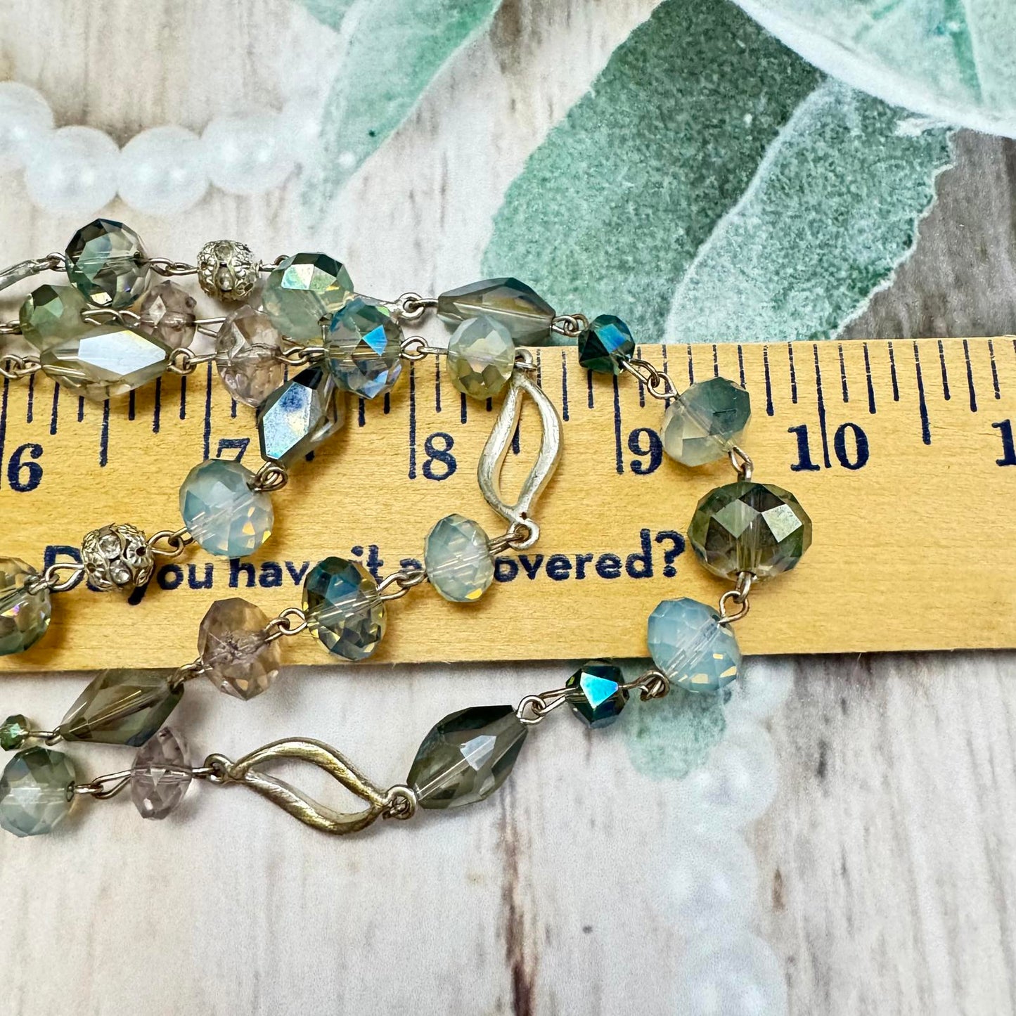 Elegant Multi-Layered Beaded Seafoam Green Color Necklace with Stud Earrings