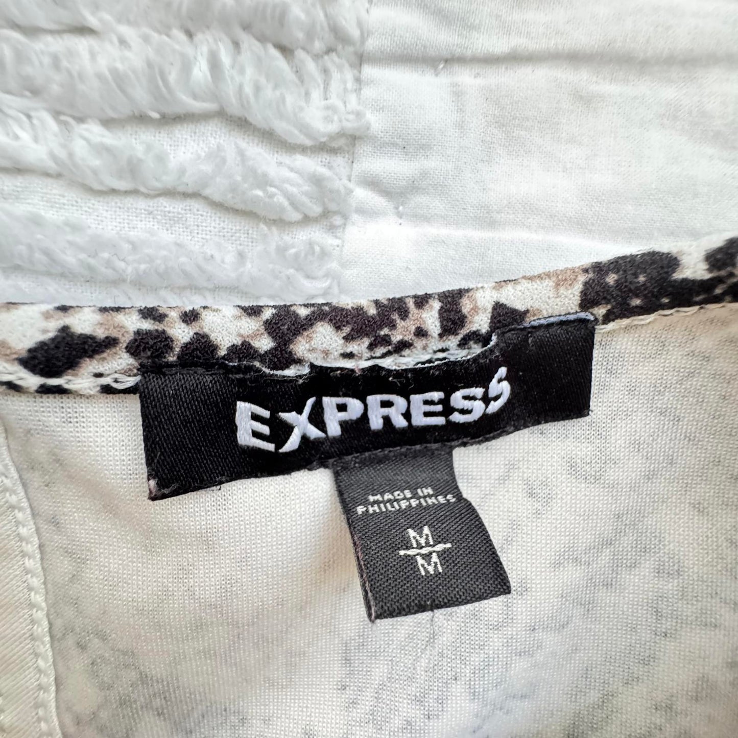 Express Women's Snakeskin Print Long Sleeve Top - Medium