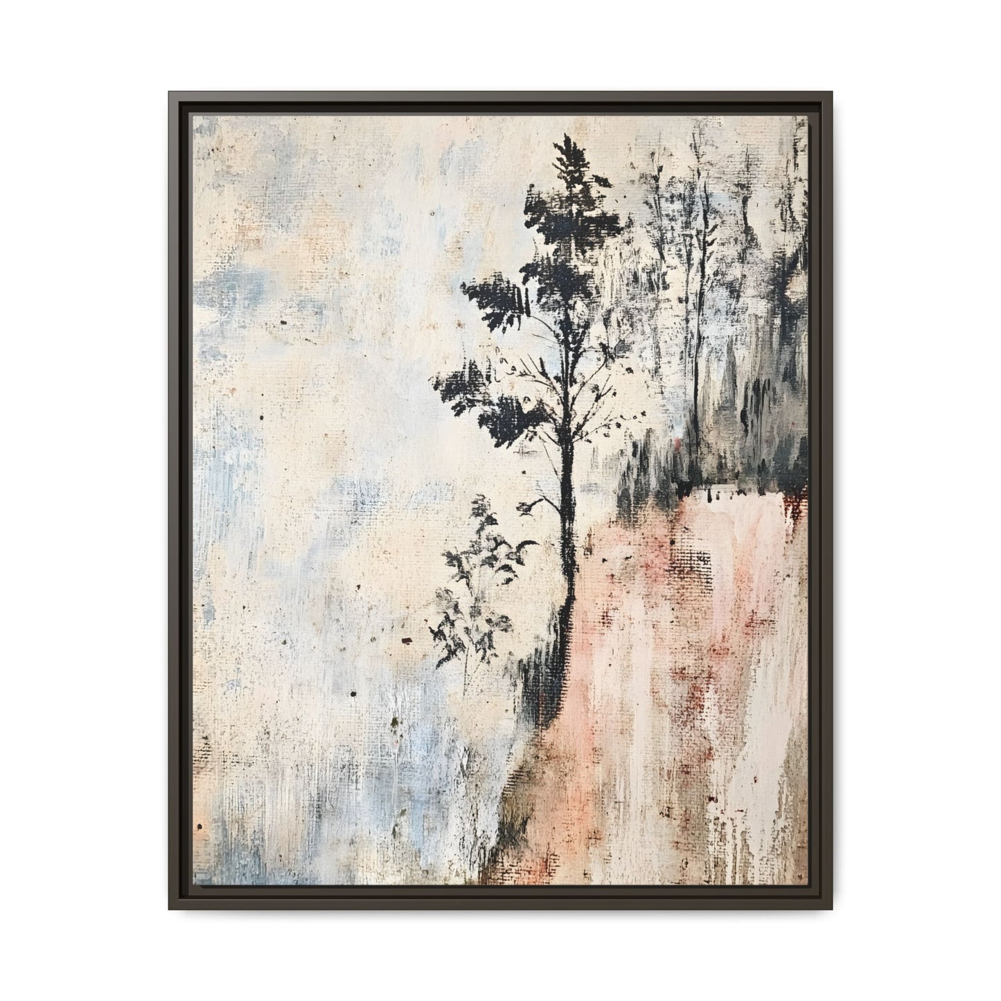 Muted Abstract Nature Art Framed Matt Canvas Art