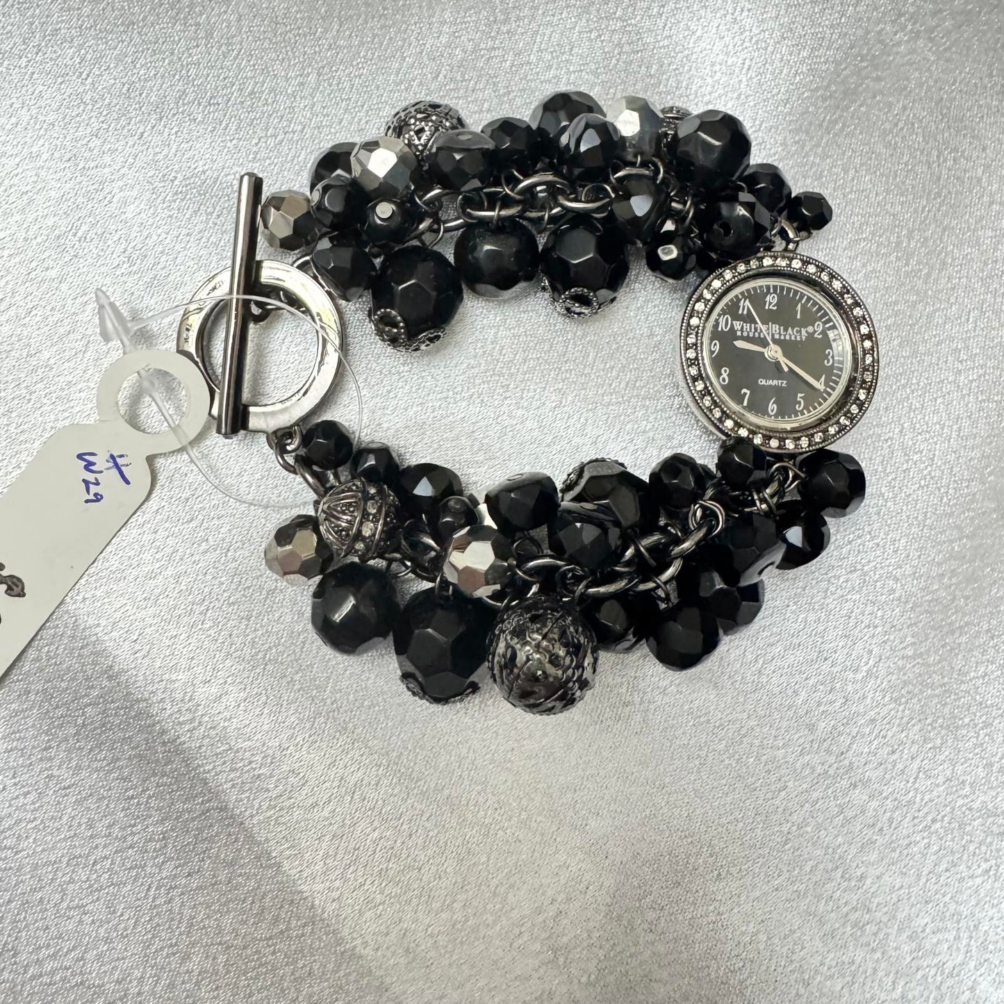 White House Black Market NWT Women's Watch Black Beaded Bracelet OT Untested