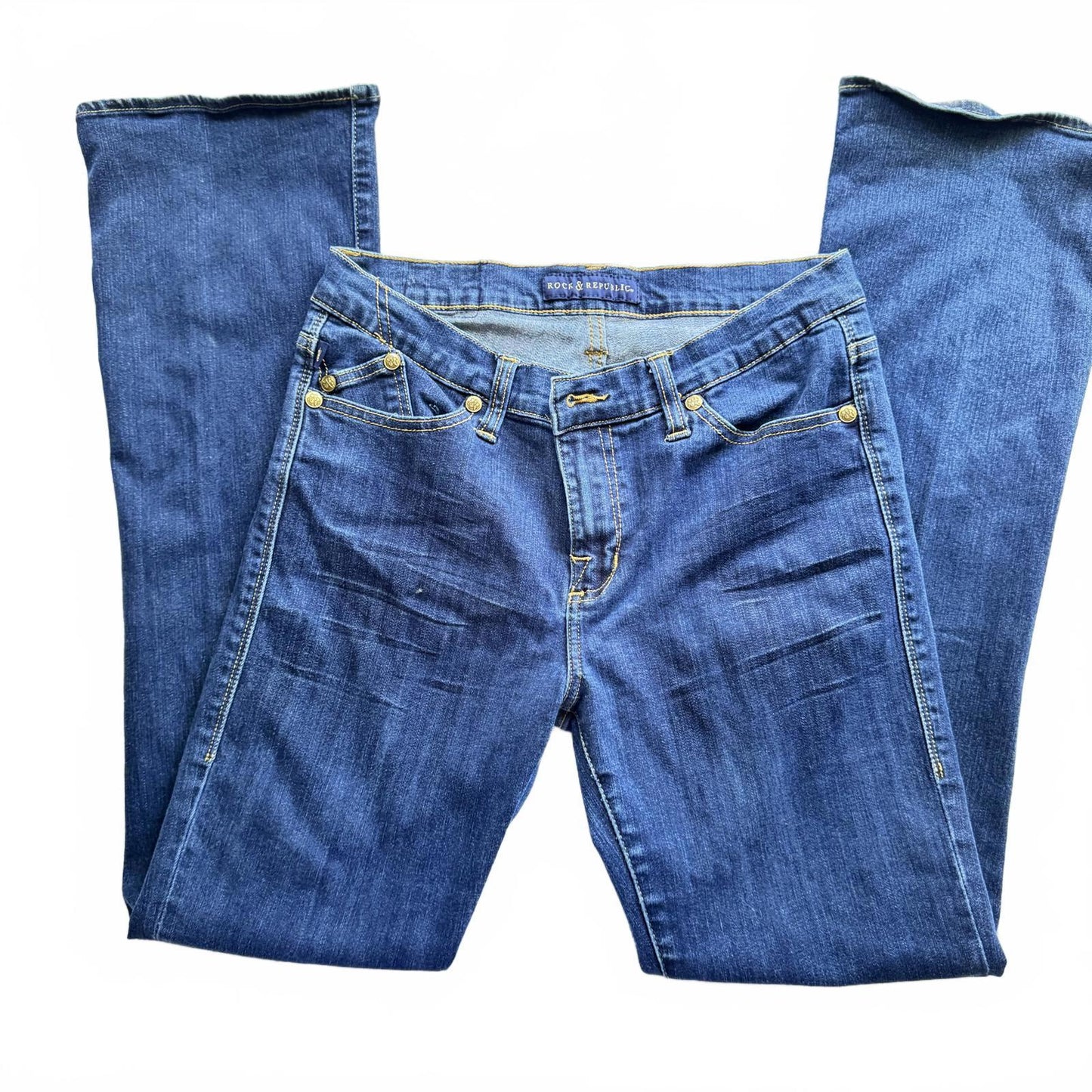 Rock & Republic Bootcut Jeans Women’s Blue Low Rise 30x32 Stretch Denim R&R