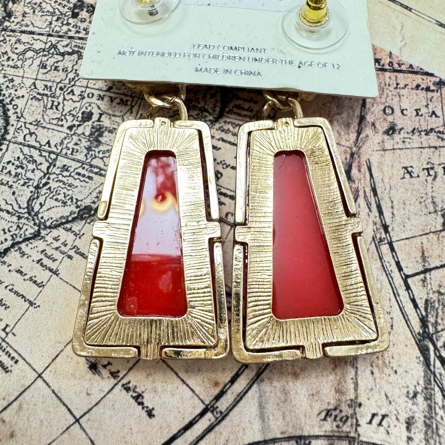 MIA Collection Bold Red Dangle Earrings