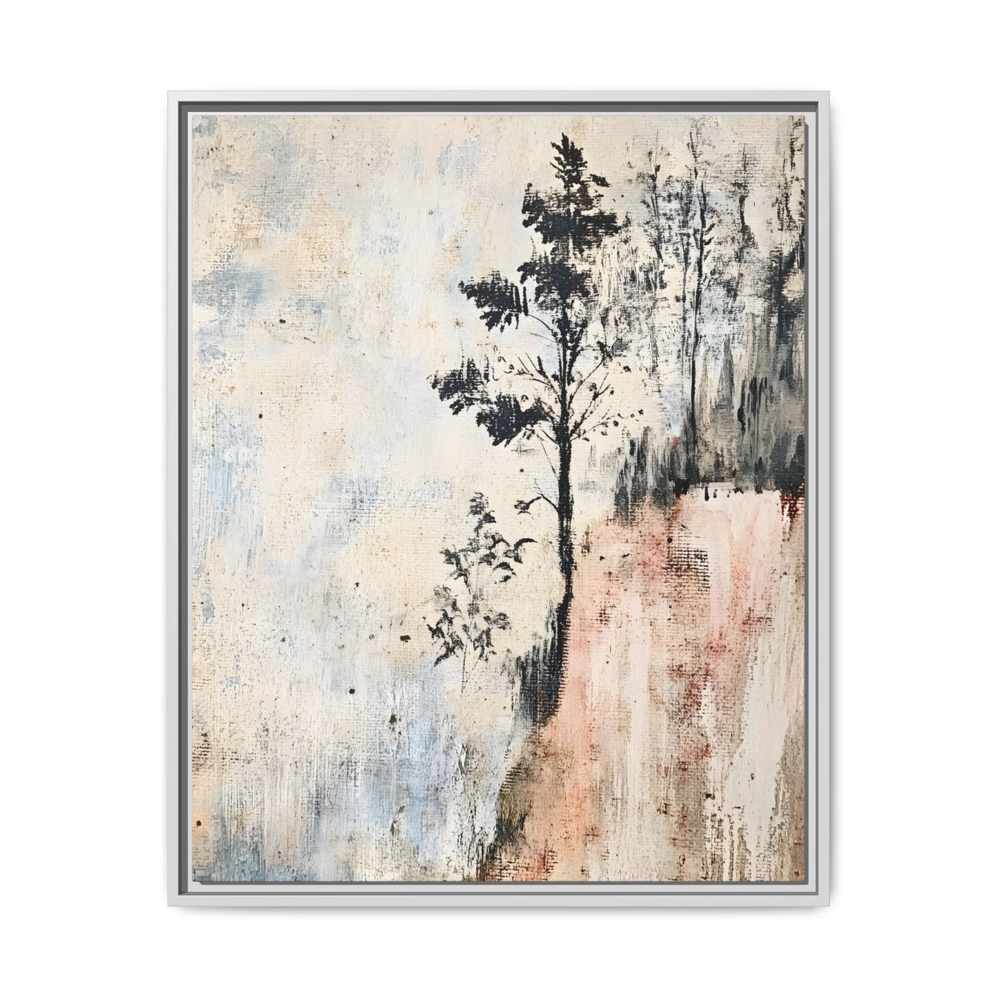 Muted Abstract Nature Art Framed Matt Canvas Art