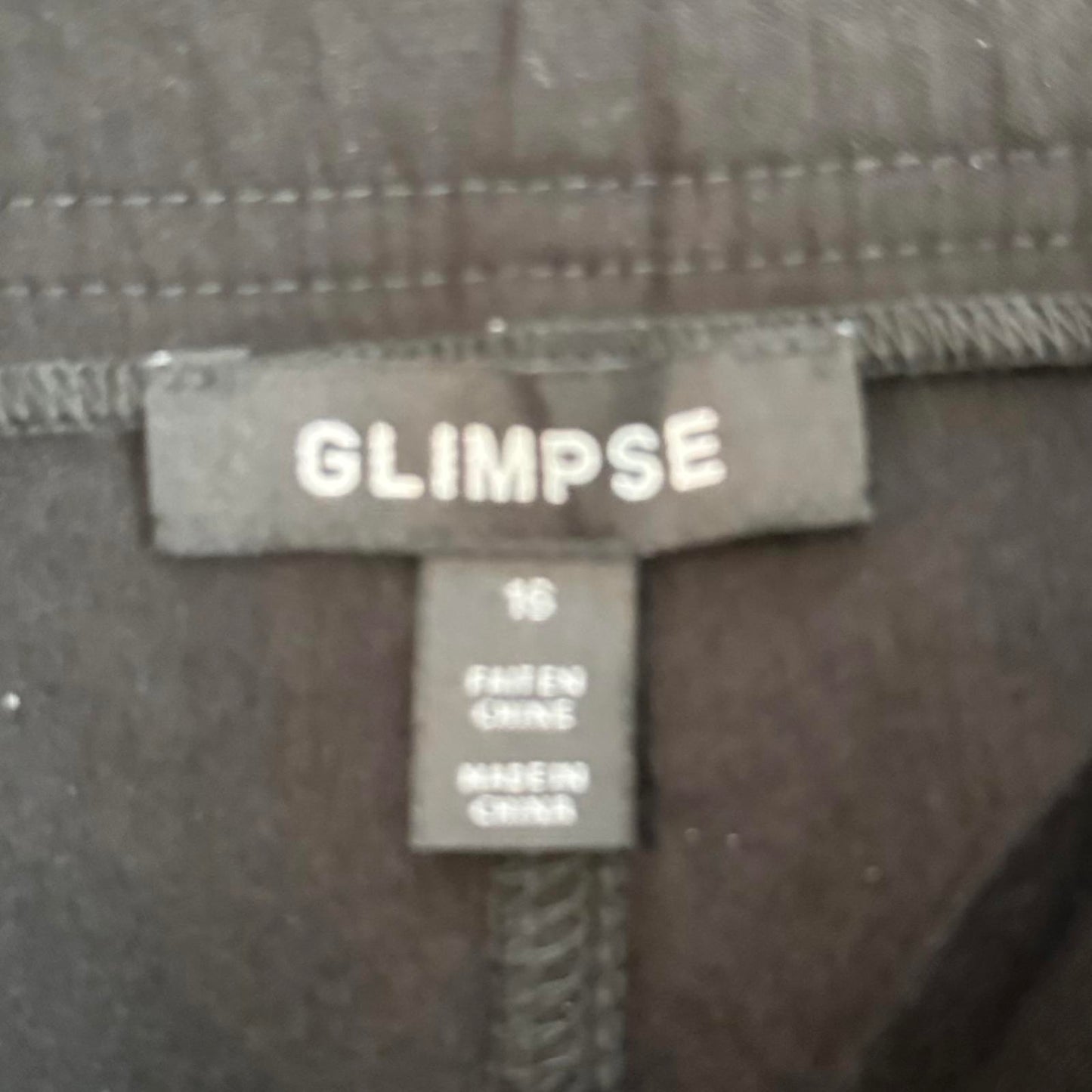 Glimpse Women's Black Casual Stretch Pants - Size 16 Glimpse