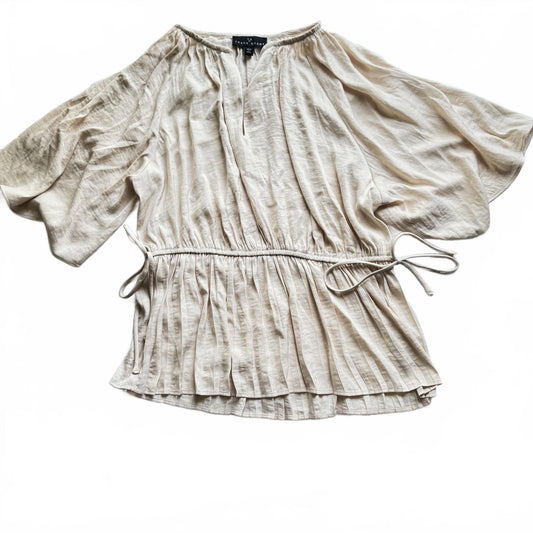 Stylish T.E. by Tracy Evans Cream Blouse - Size L Breezy Summer Fit NWOT