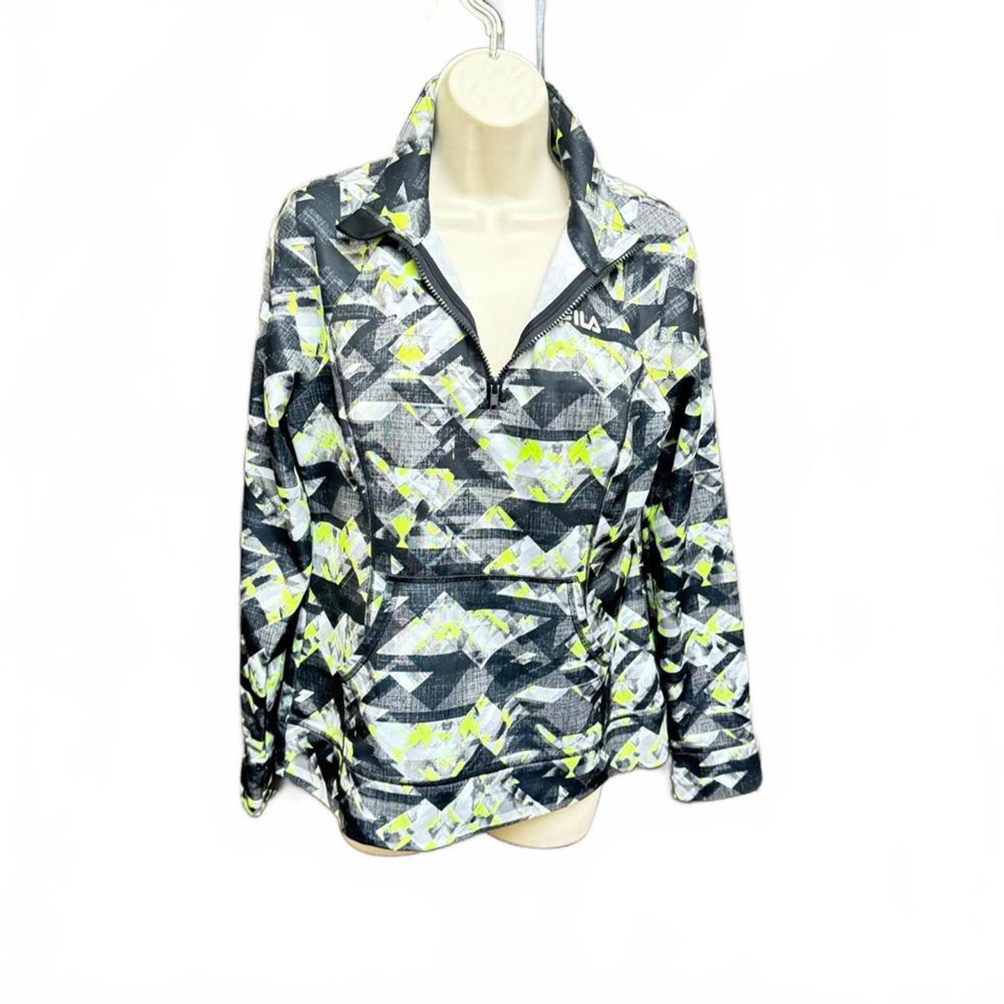 Fila Sport Women's Size M Quarter Zip Jacket Front Pockets- Graphic Print