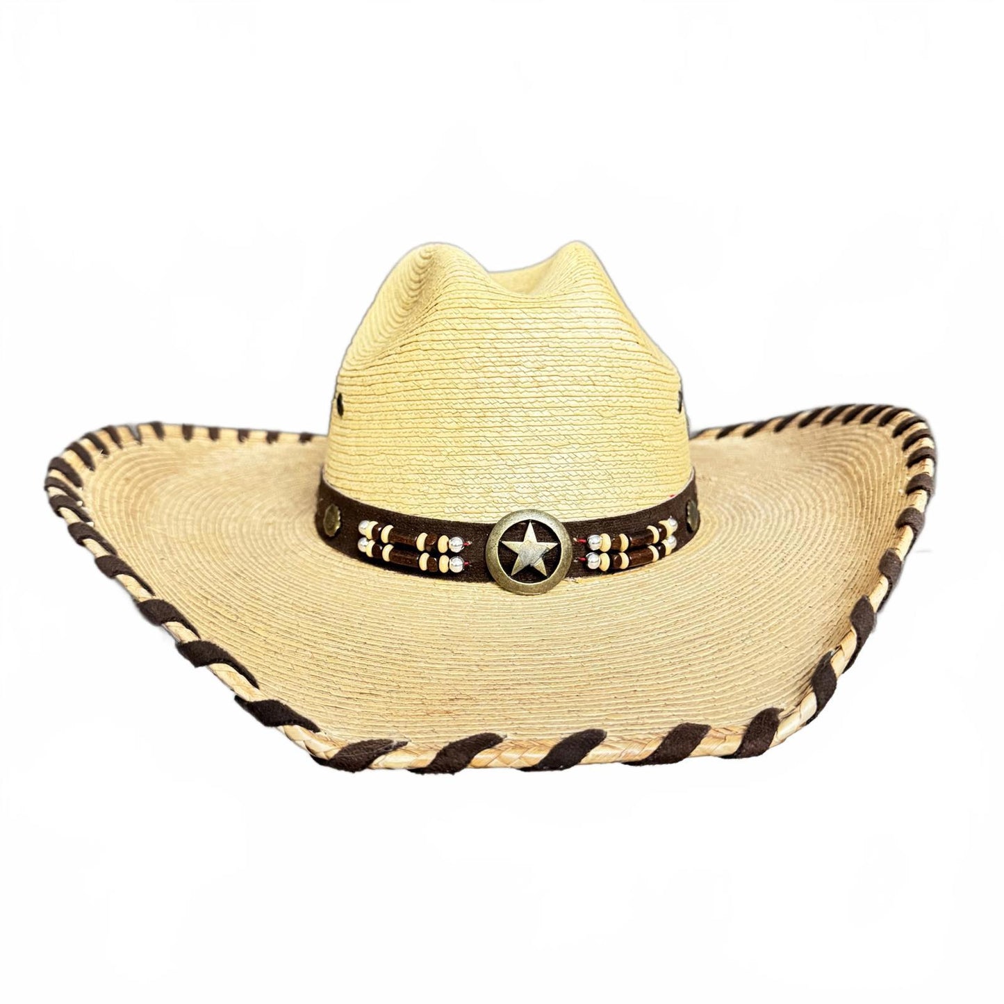Stylish Western Straw Hat with Decorative Band Women's Size S