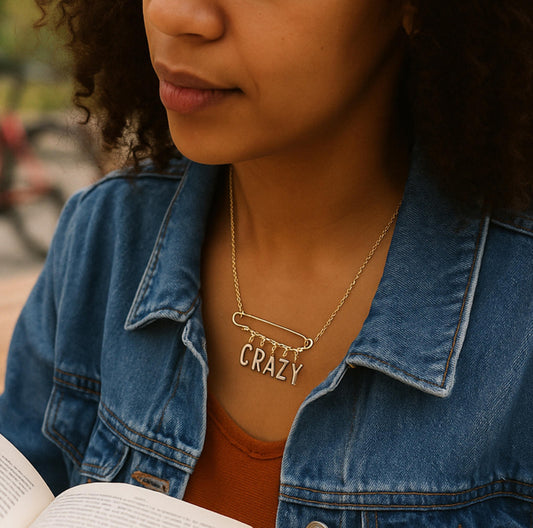 Unique 'Crazy' Statement Necklace - Punk Grunge Jewelry