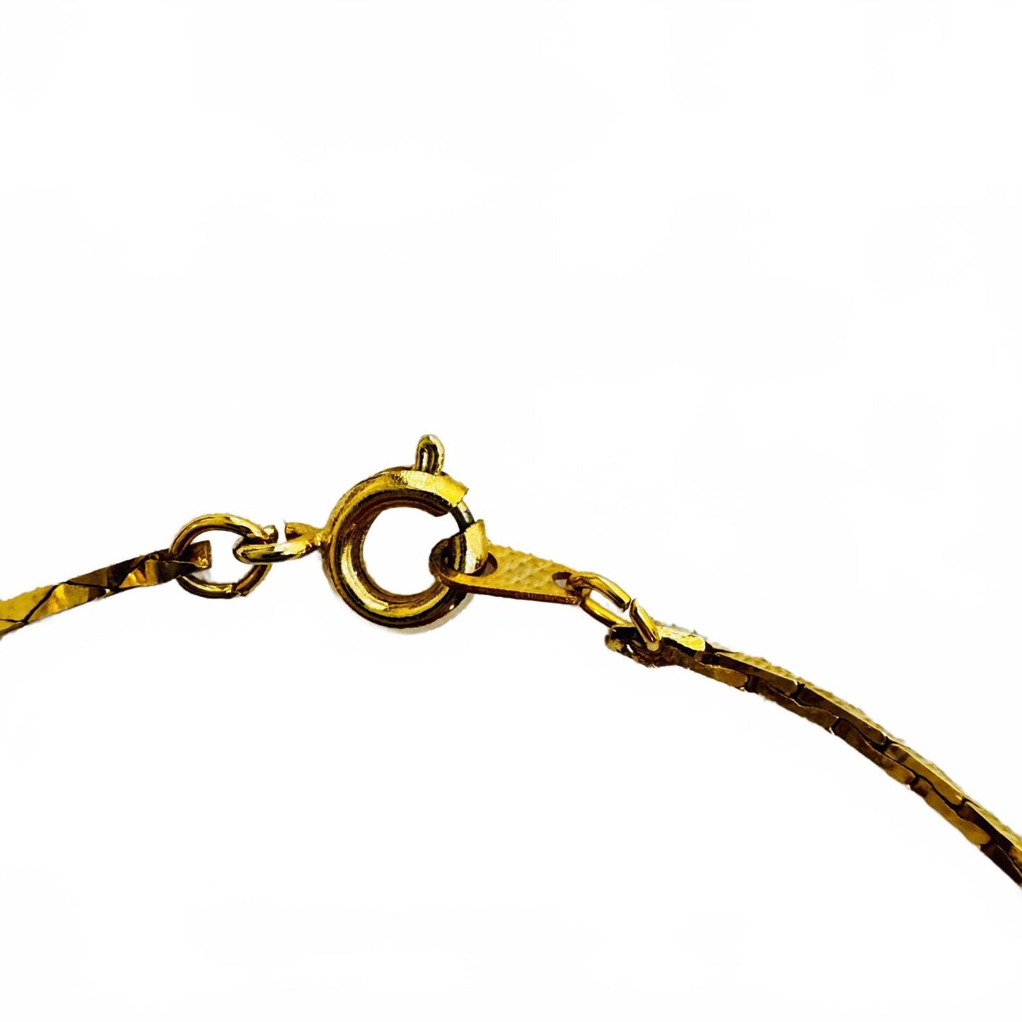 Vintage Gold Tone Y Necklace Faux Pearl Drop Pendant Delicate Chain 16"