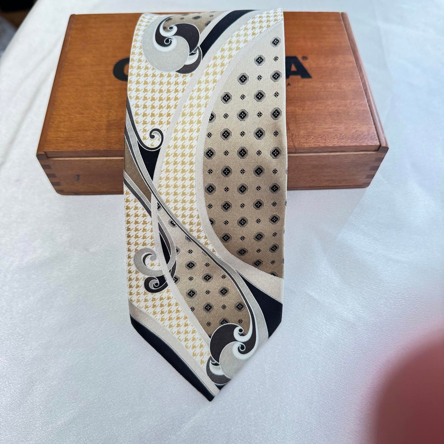 Her Moso Designer Silk Tie with Unique Pattern Silk
