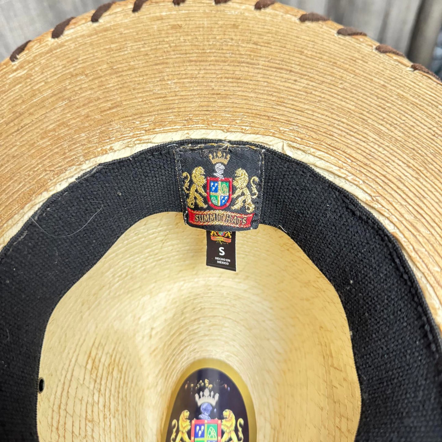 Stylish Western Straw Hat with Decorative Band Women's Size S