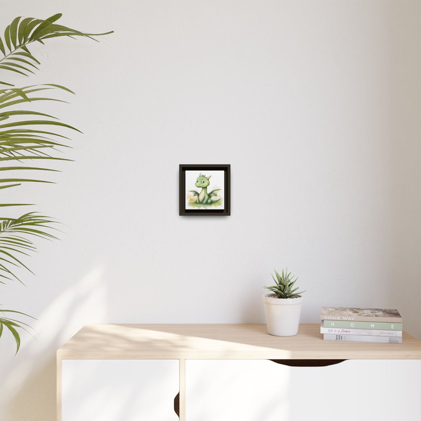 Cute Dragon Matte Canvas Wall Art - Framed Decor for Kids' Rooms