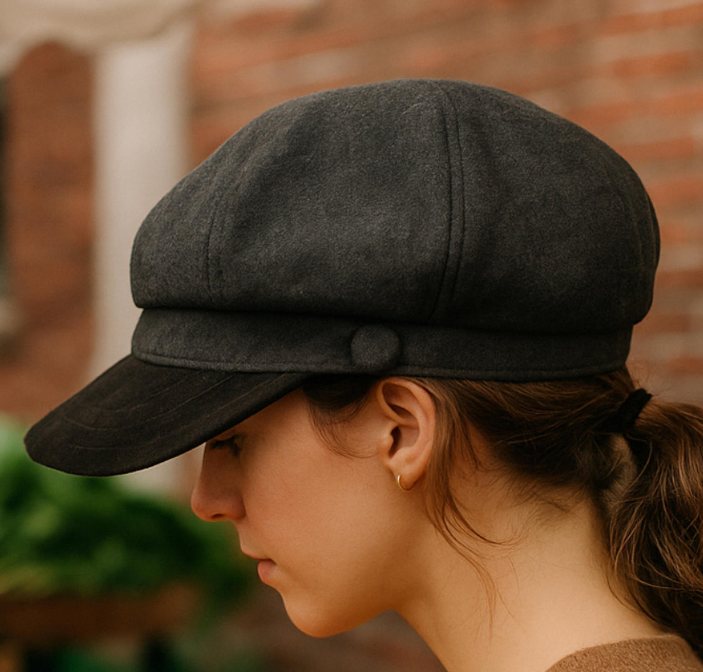 Liz Claiborne Wool Beret Cap – Gray Flat Cap – Bikercorp Style – Classic Fit