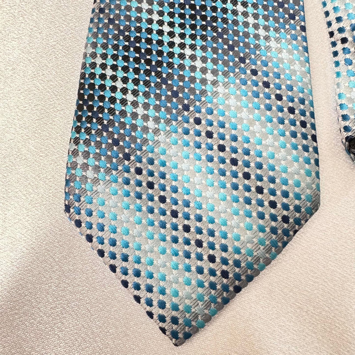Bespoke Blue & Silver Polka Dot Tie