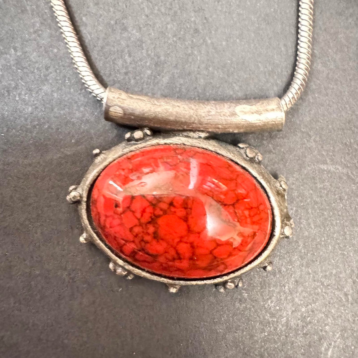 Express Stunning Red Stone Pendant Necklace