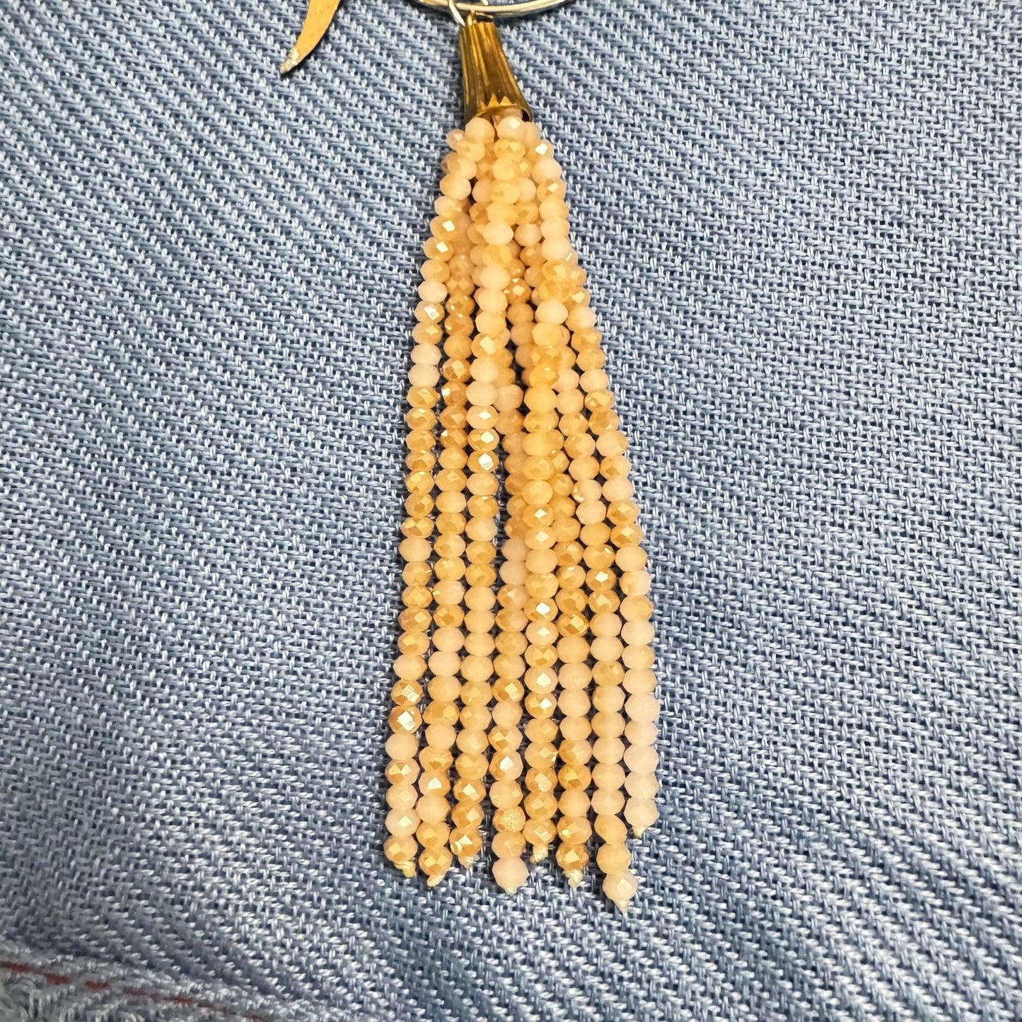 Handcrafted Reclaimed Material Brass Horse Pendant & Tassel Necklace Mixed Metal