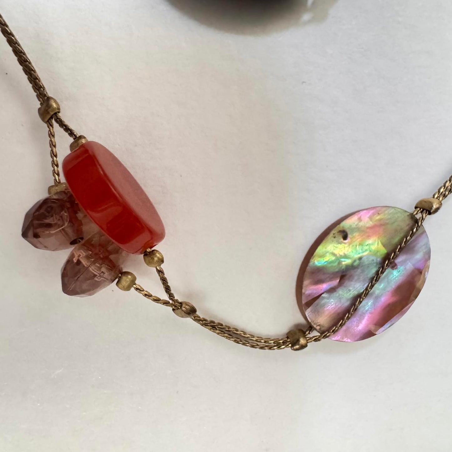 Signed Lia Sophia Colorful Beaded Long Necklace  Beachy BoHo