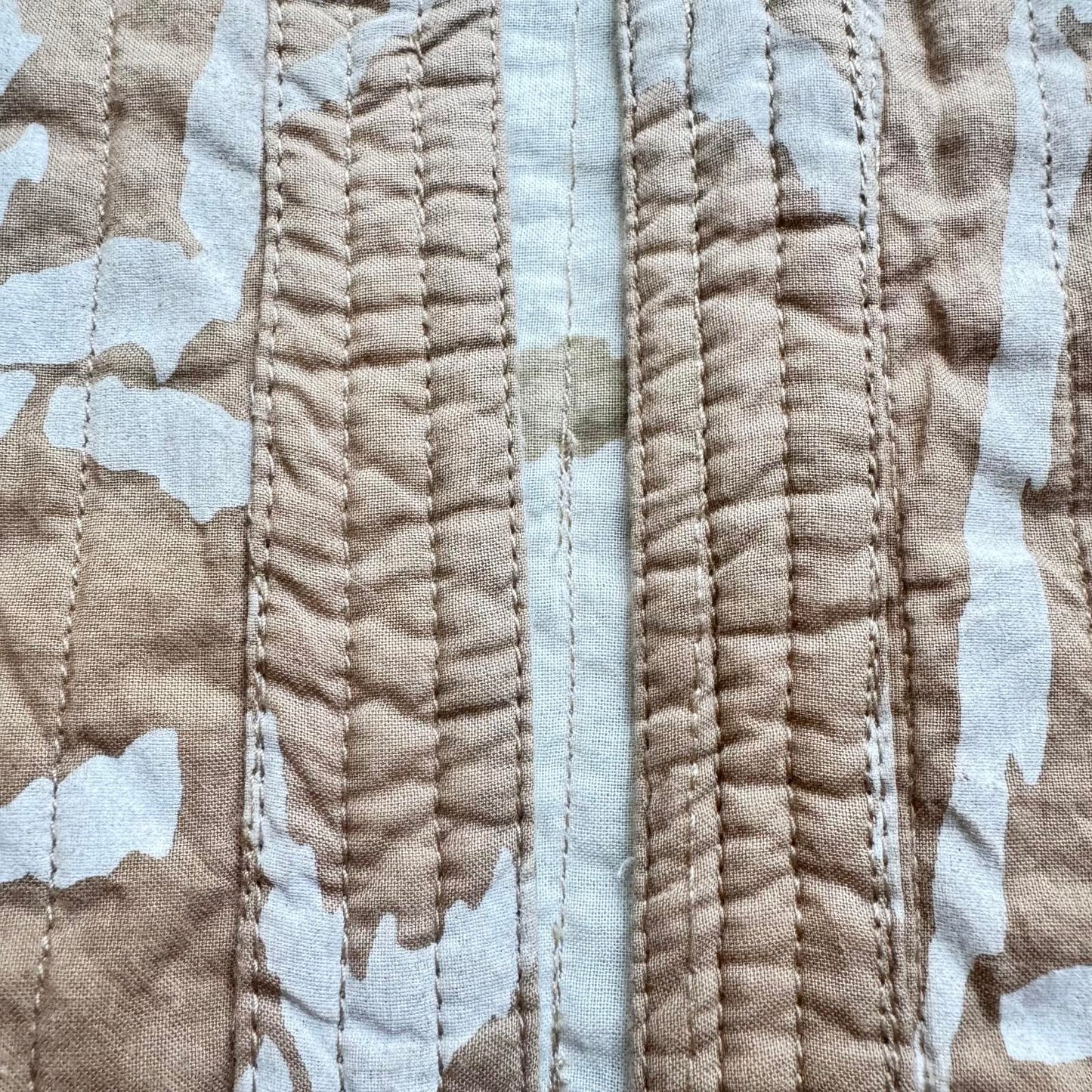 Chico's 100% Cotton Quilted Jacket in Tan with White Pattern Size 1 (S/M)