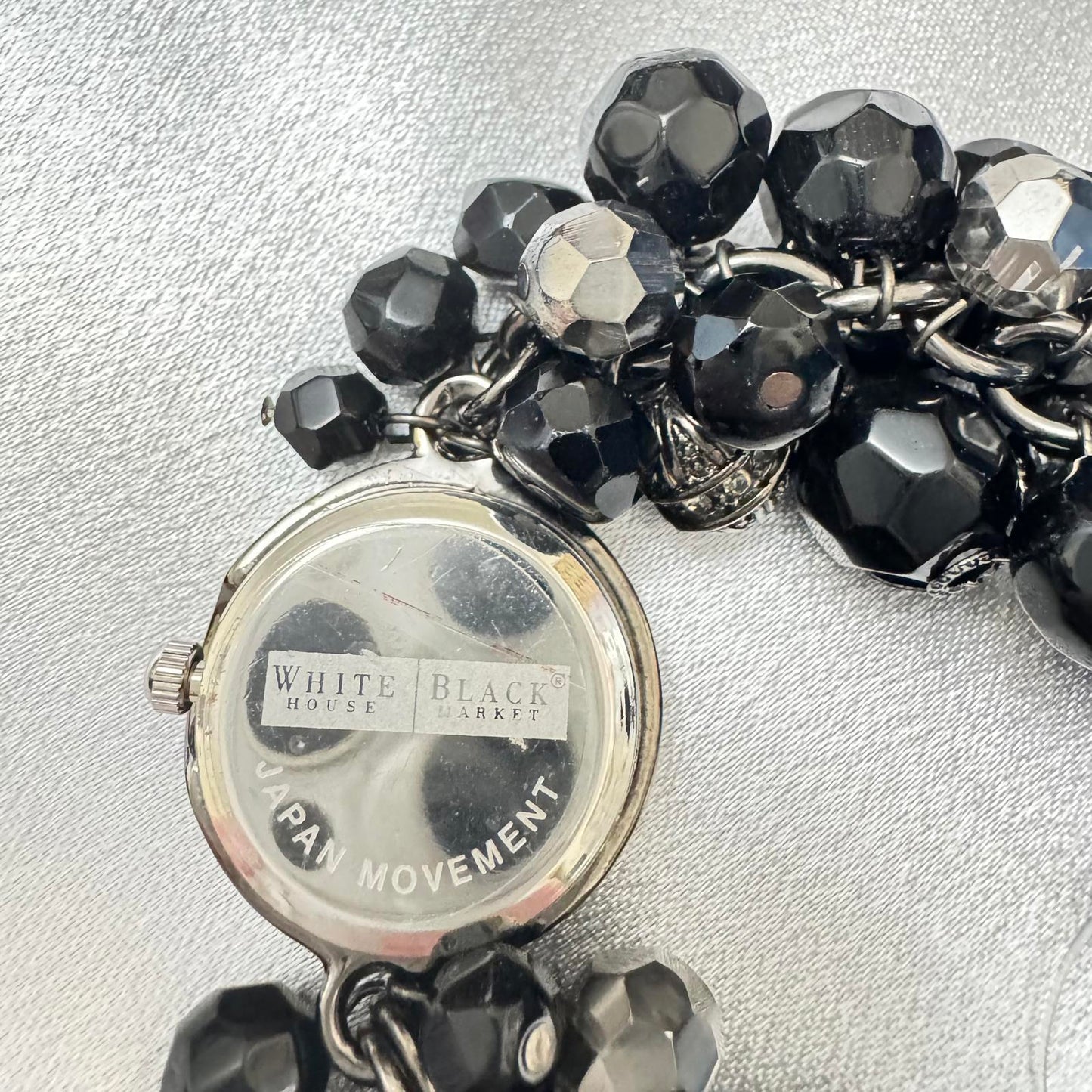 White House Black Market NWT Women's Watch Black Beaded Bracelet OT Untested