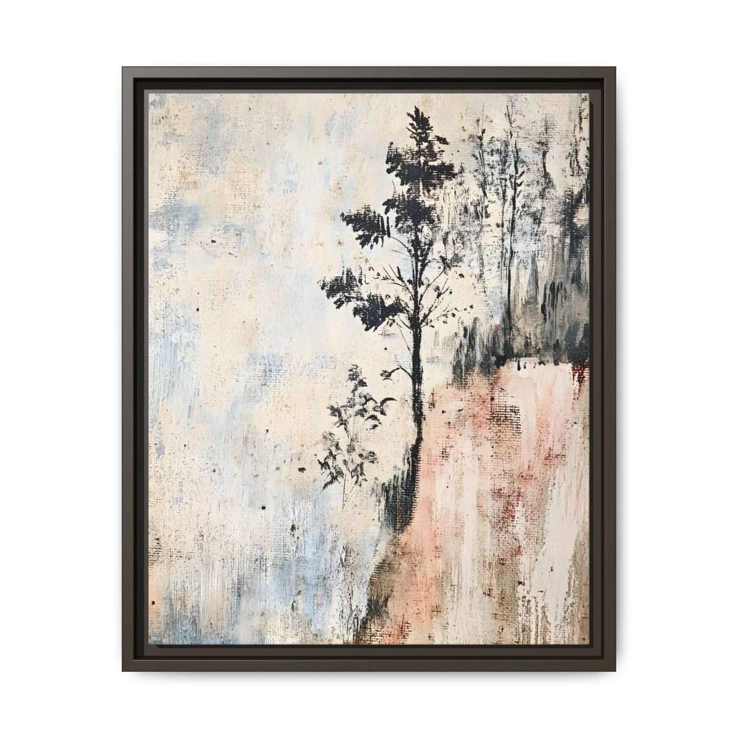 Muted Abstract Nature Art Framed Matt Canvas Art