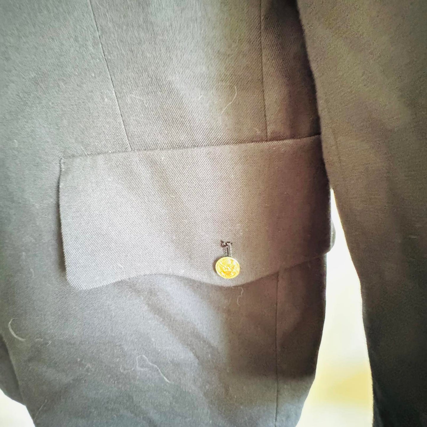 Military Dress Jacket Navy Gold Button Blazer 37R Epaulets Uniform Style New