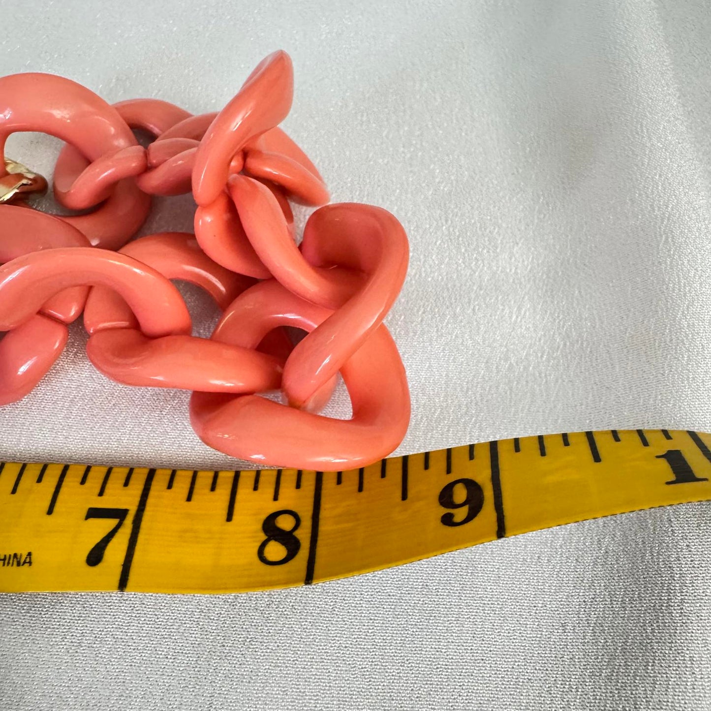 Chunky Coral Link Statement Necklace with Gold Chain - Bold Fashion Jewelry