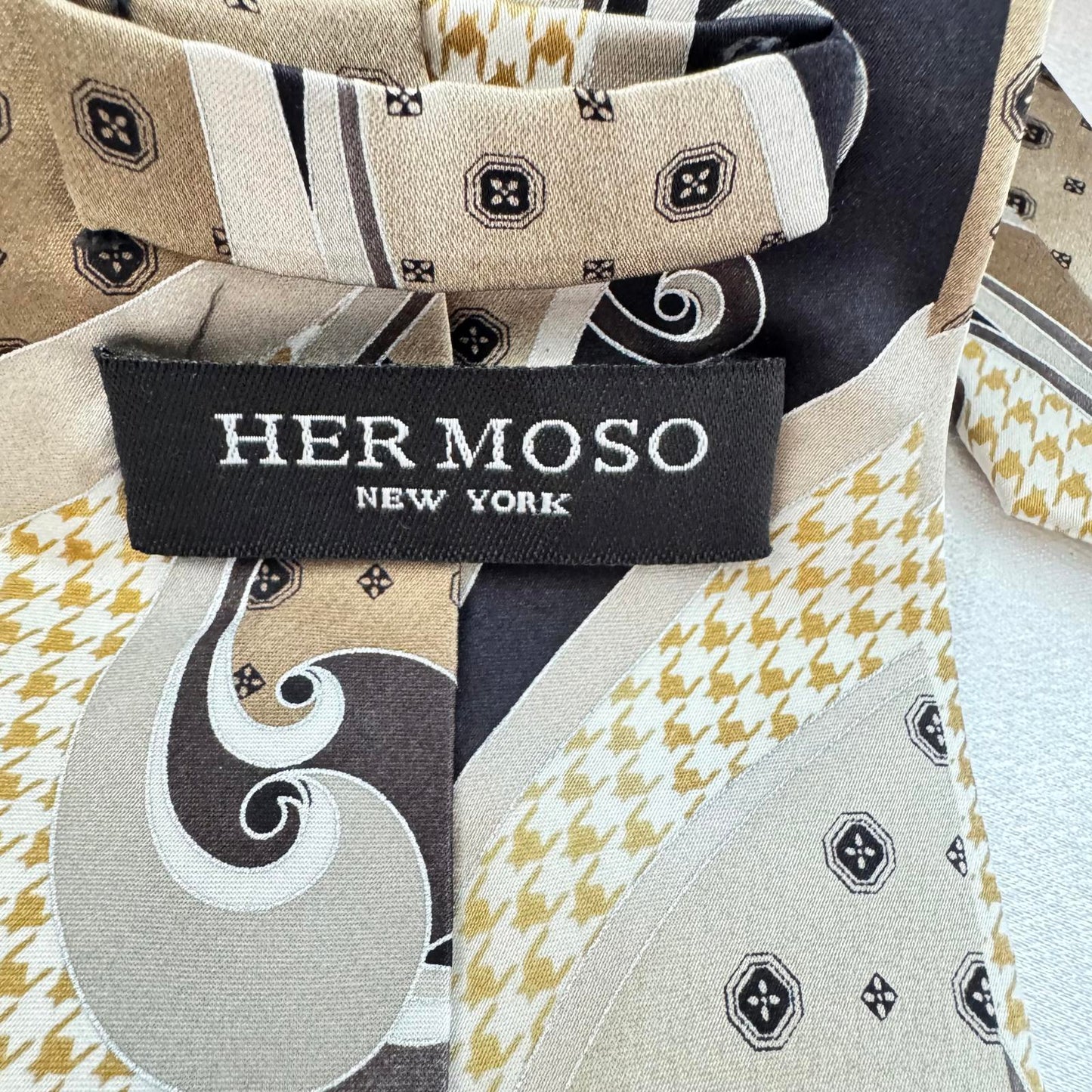 Her Moso Designer Silk Tie with Unique Pattern Silk