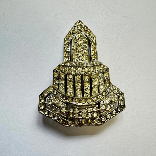 Vintage Rhinestone Brooch Scarf Clip- Glamorous Design