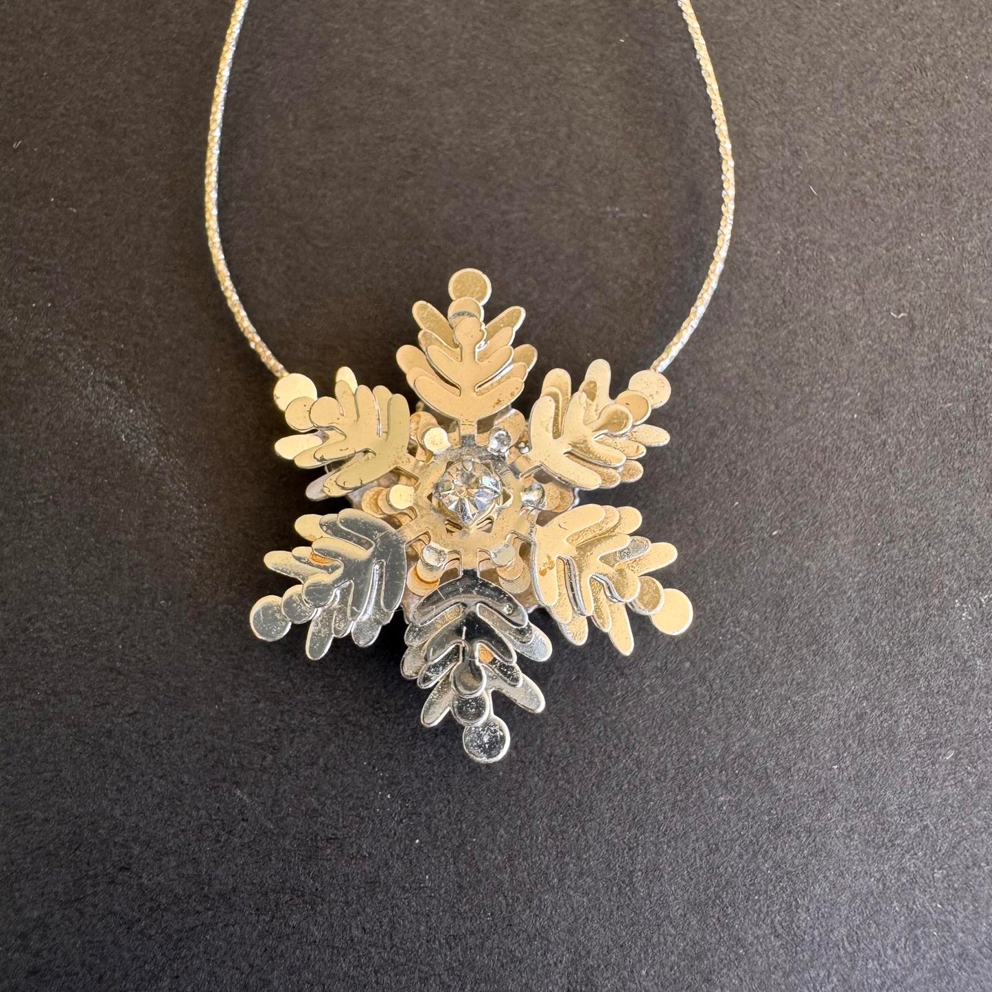 Elegant Silver Tone Snowflake Drop Earrings