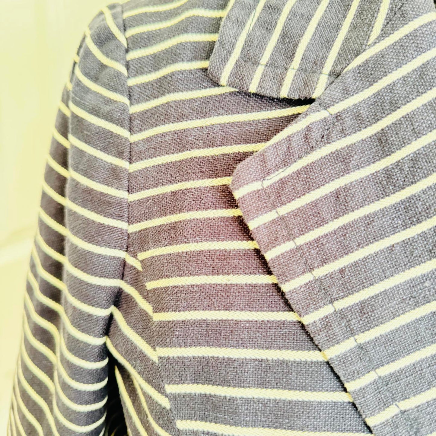 Coldwater Creek Striped Blazer Women’s 10 Navy White Cotton Linen Jacket Casual
