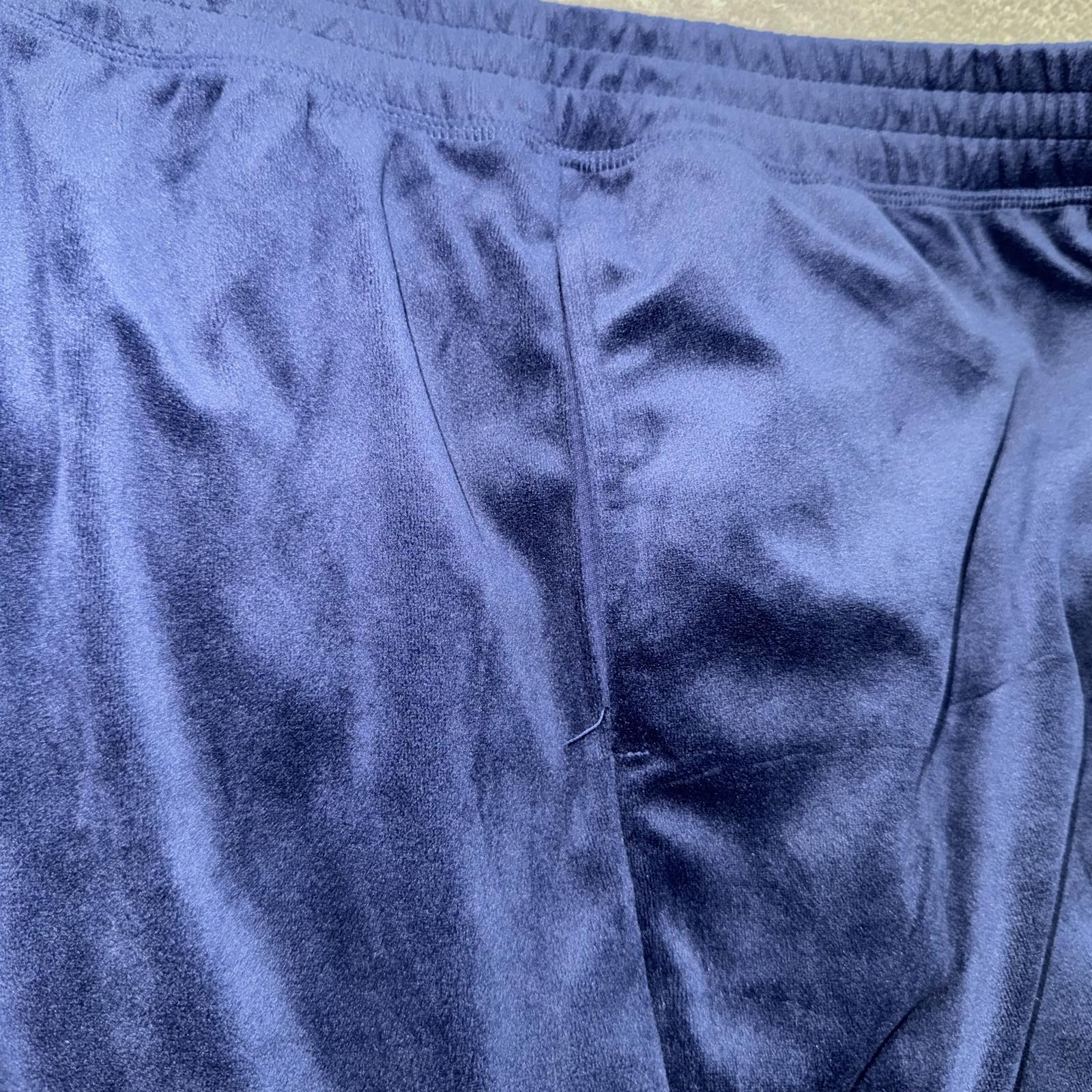 HUE Blue Velour Lounge Set – Zip Hoodie & Wide Leg Pants, Women's Size L