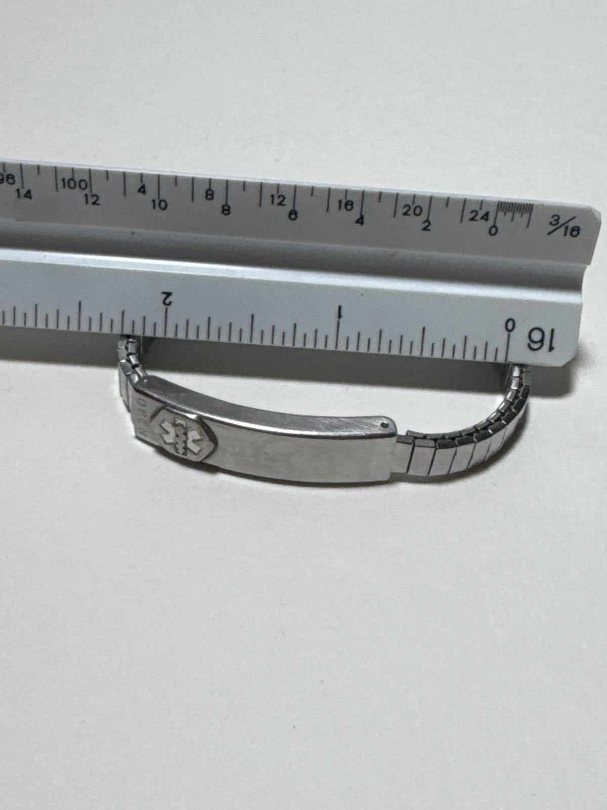 Stainless Steel Adjustable Pacemaker Medic Alert Bracelet