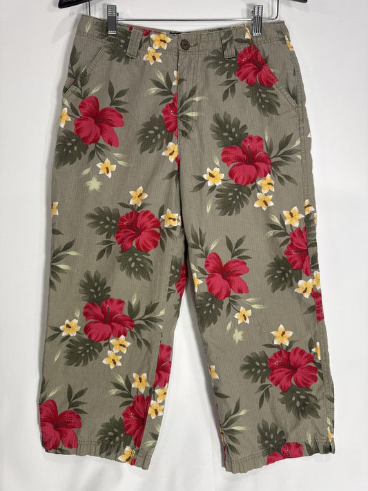 Tropical Floral Print Capris Pants Jamacia Bay Size 10 Spring Summer