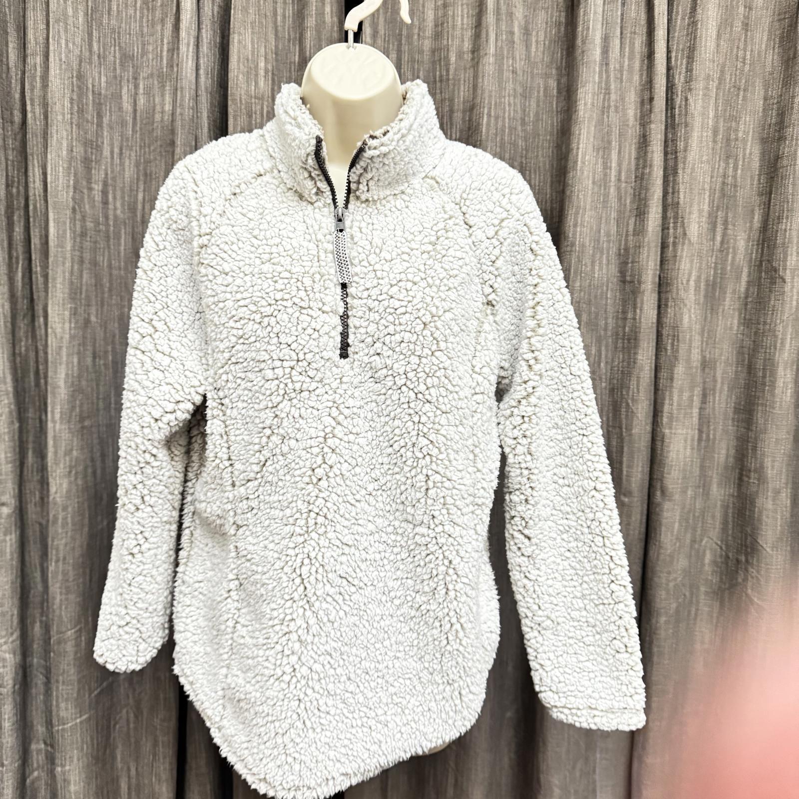 Cozy Sherpa Pullover - Light Ivory, Large