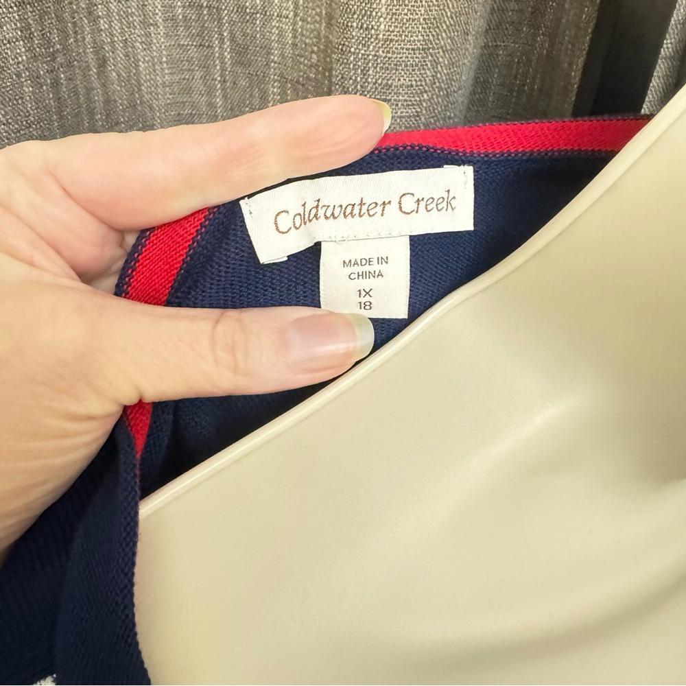 Coldwater Creek Blue and White Nautical Sweater size 18