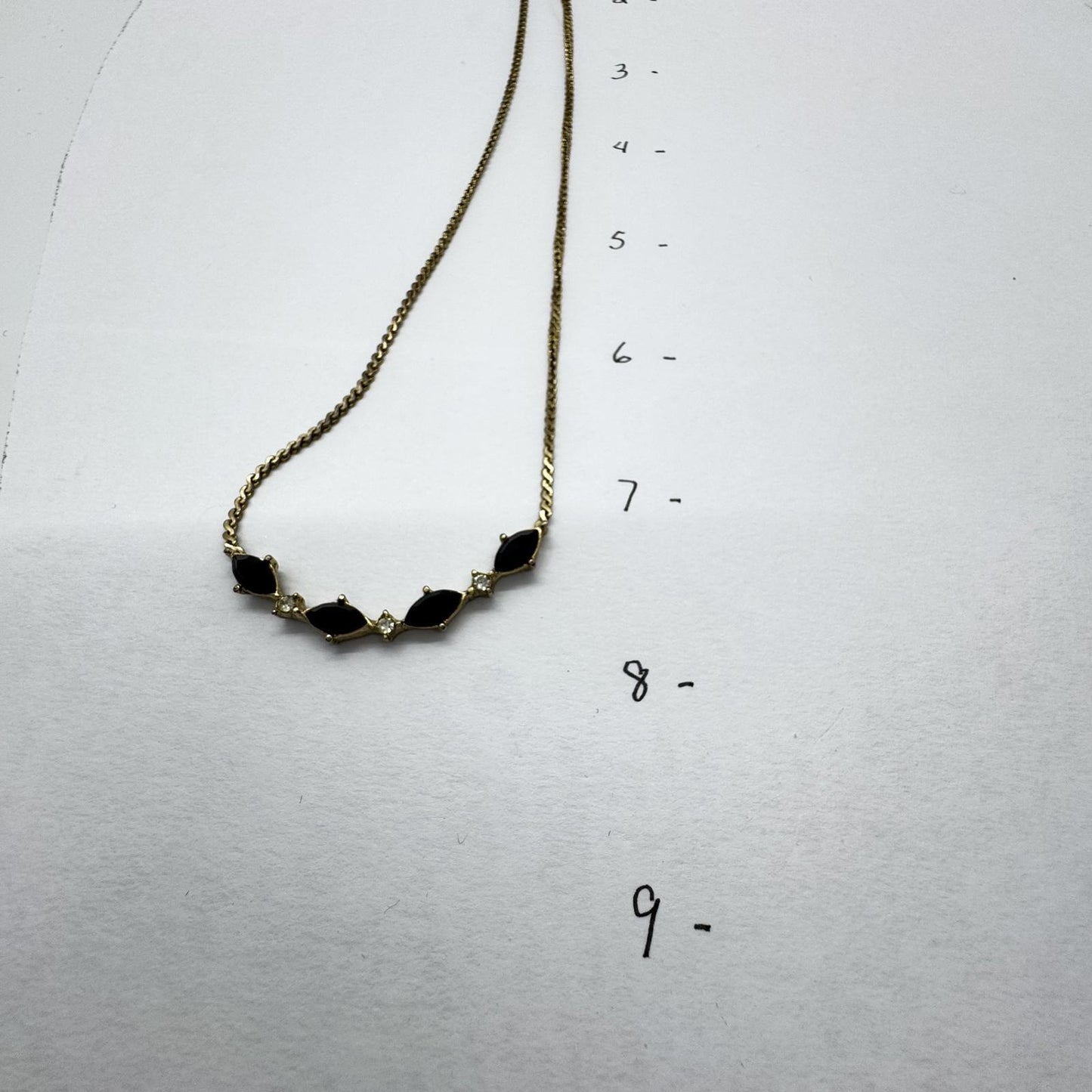 Vintage Sarah Coventry Gold-Tone Necklace – Black & White Faux Stone Accents