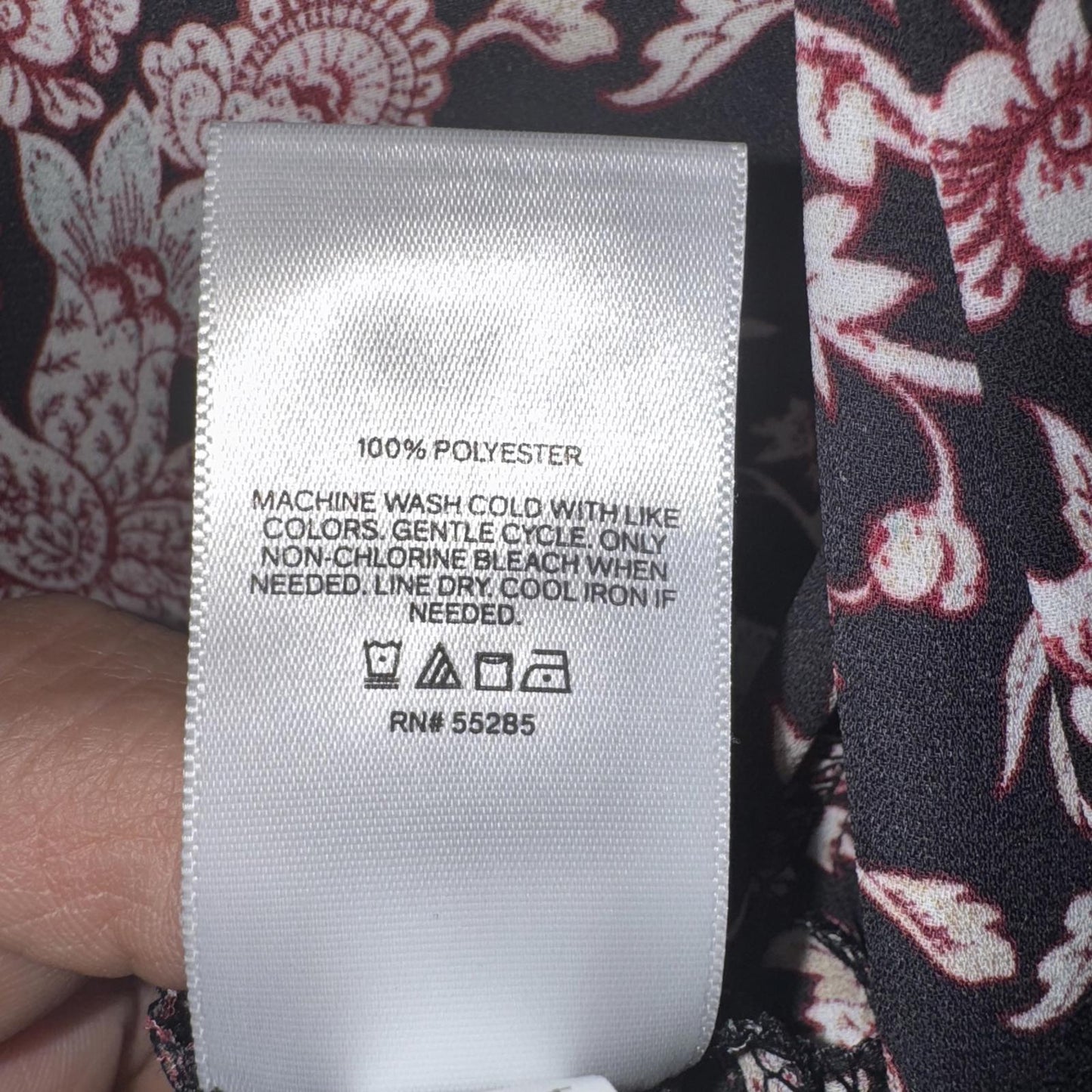 Express Black Floral Button-Up Blouse – Long Sleeve, Women's Size XS