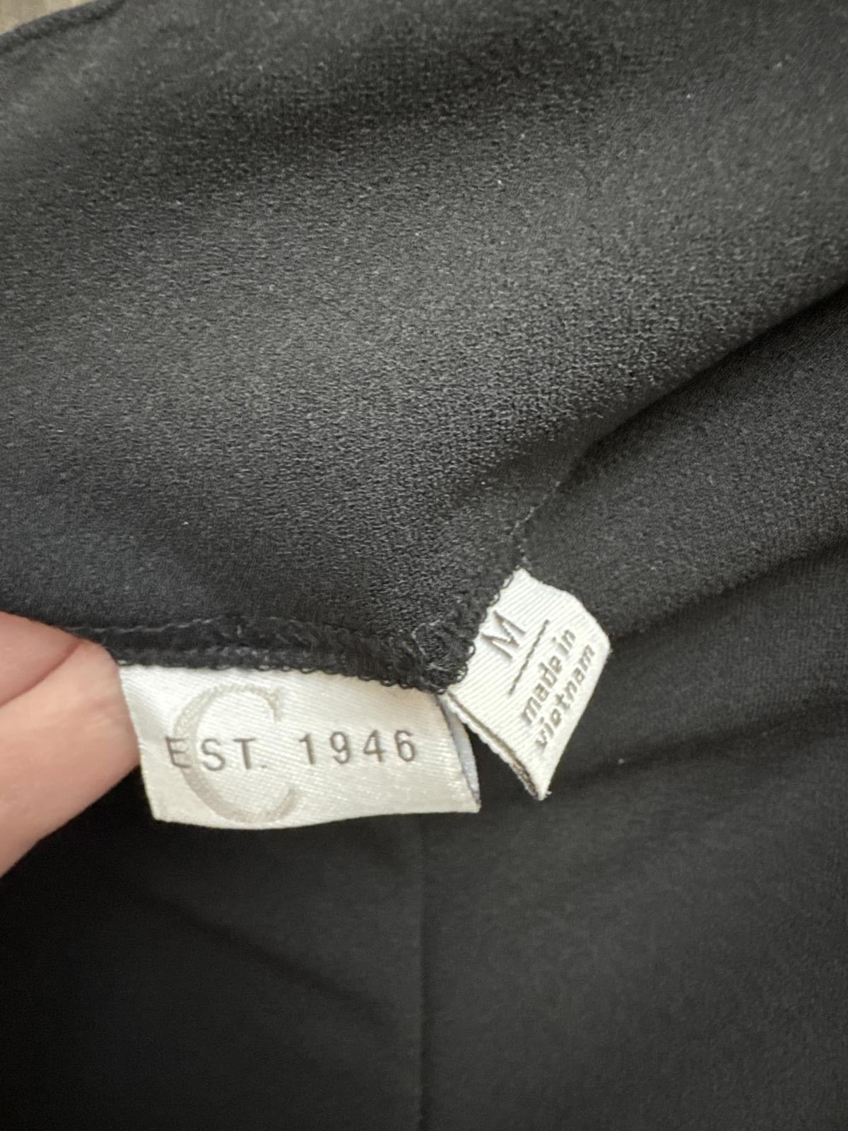 Classic Women's Trousers - Elegant Fit, Catos Black with Pearl Buttons M 