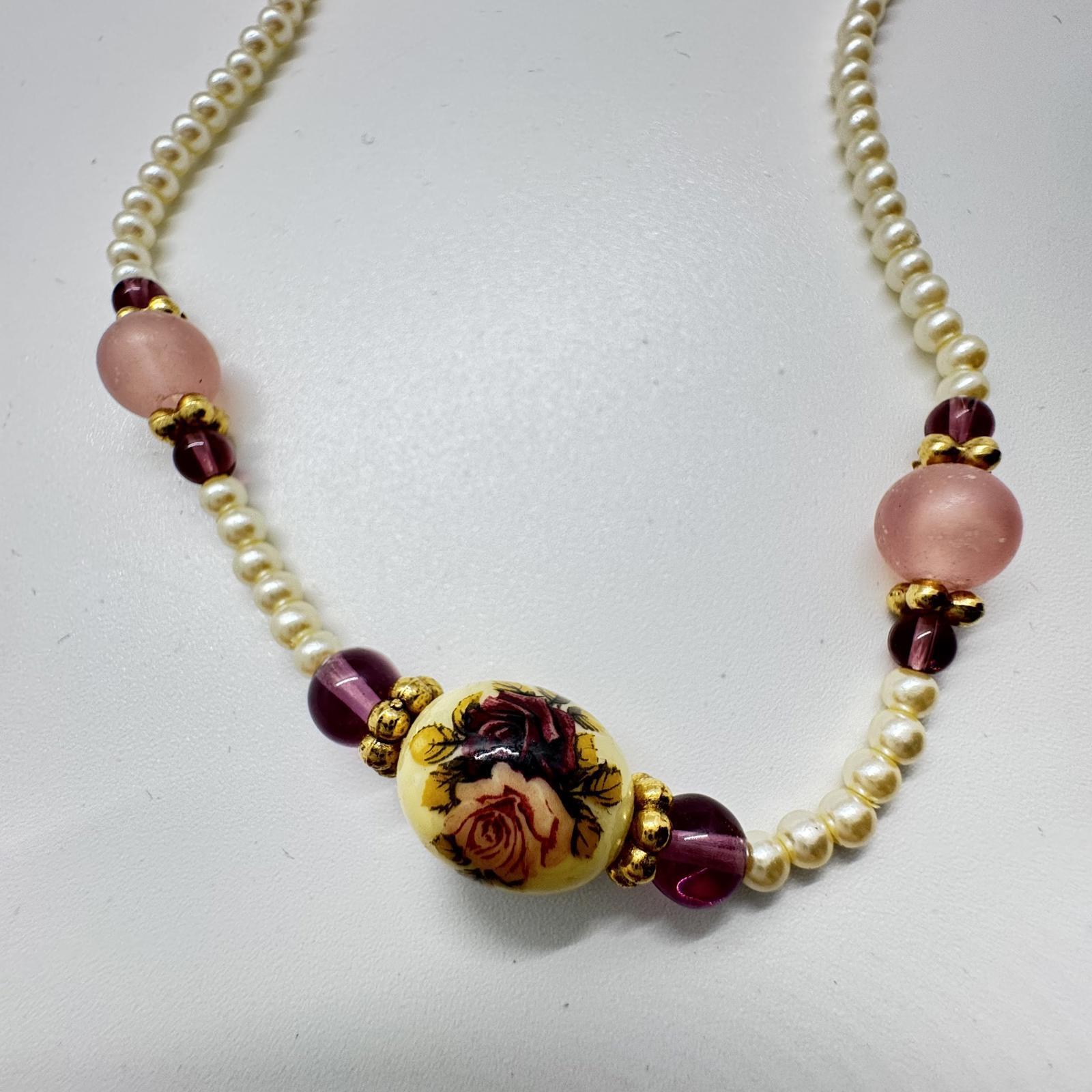 Vintage 1928 Jewelry Co. Pearl & Pink Bead Necklace – Romantic Floral Design