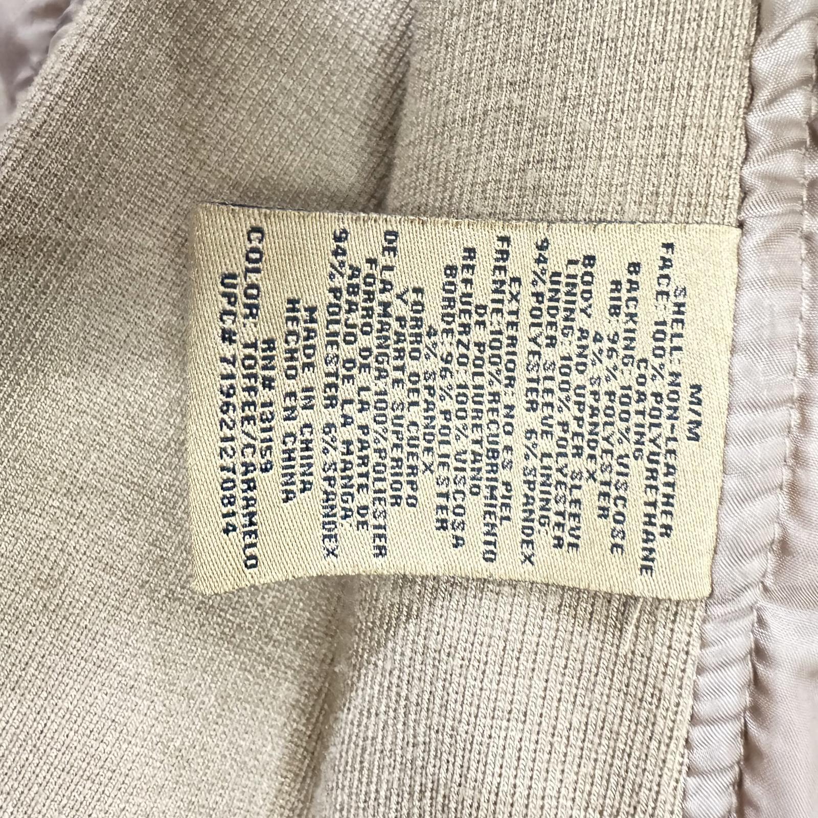 Sebby Collection Faux Leather Moto Jacket – Tan, Women's Medium (NWT) M