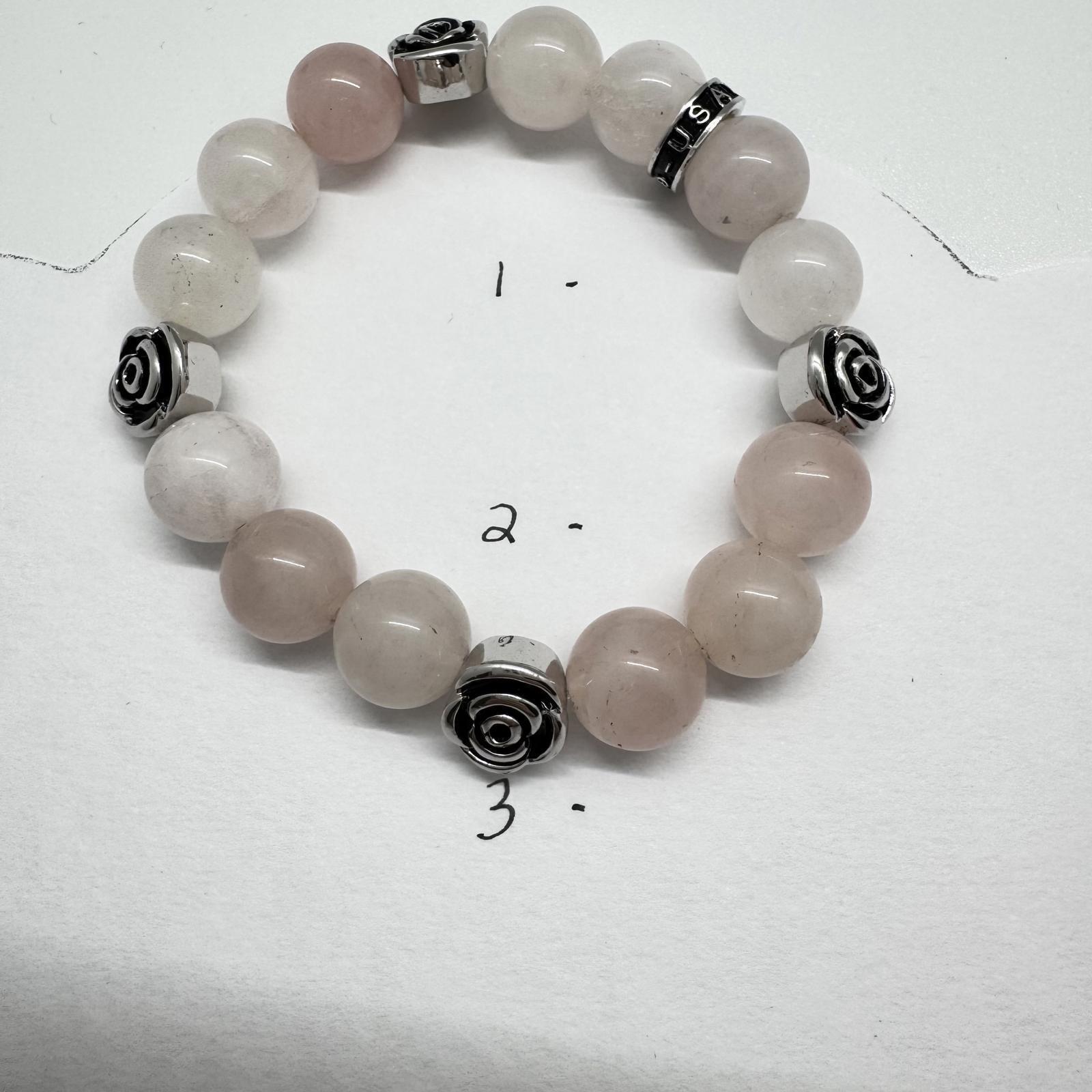 Rose Quartz Beaded Bracelet – Stretch Boho Healing Gemstone Jewelry