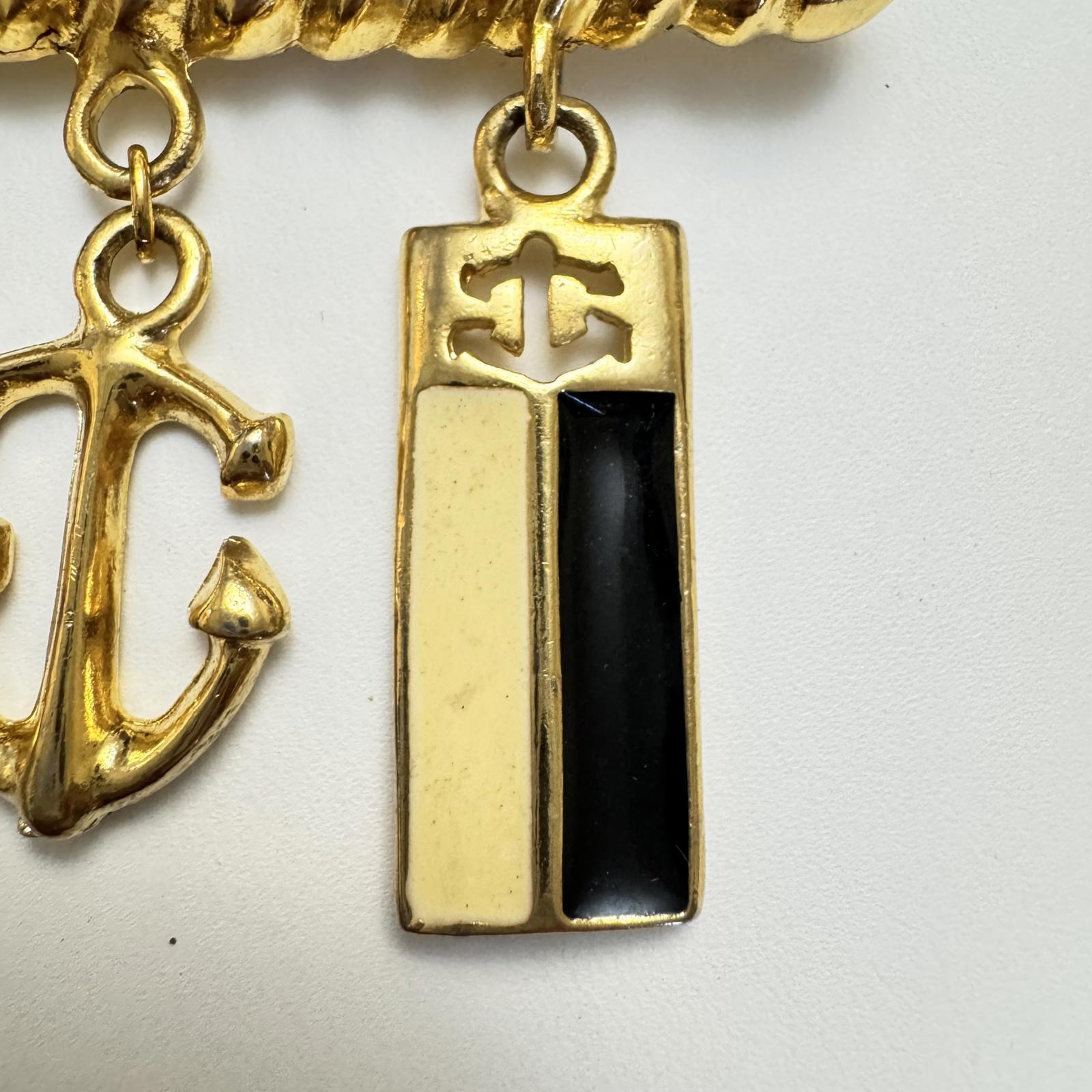  Vintage Nautical Charm Brooch – Maritime Jewelry with Black Accents